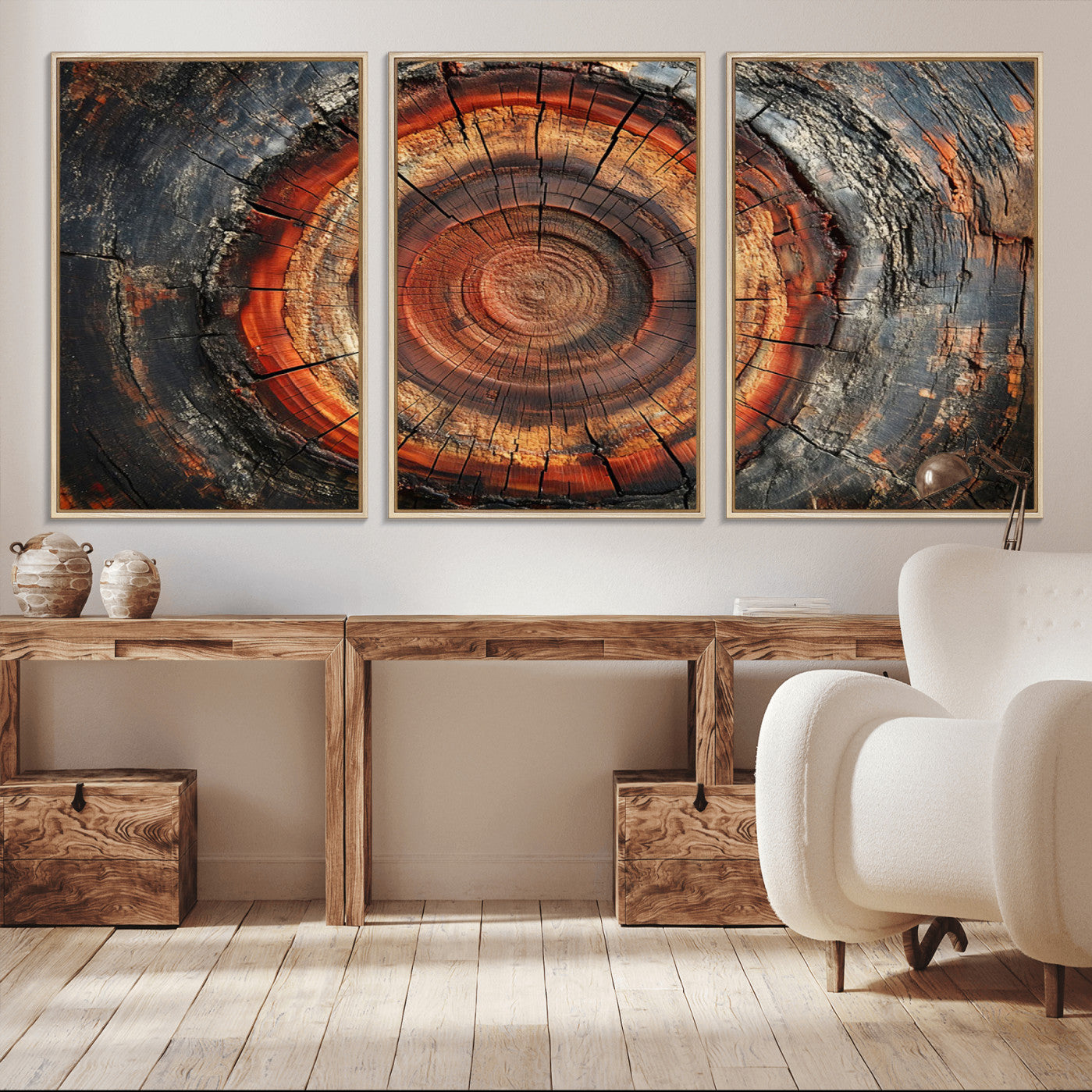 82212-MGV-CV-36X24-Wood Grain Canvas Wall Art - Framed Abstract Tree Ring Framed Wall Art, Wood Grain Canvas Wall