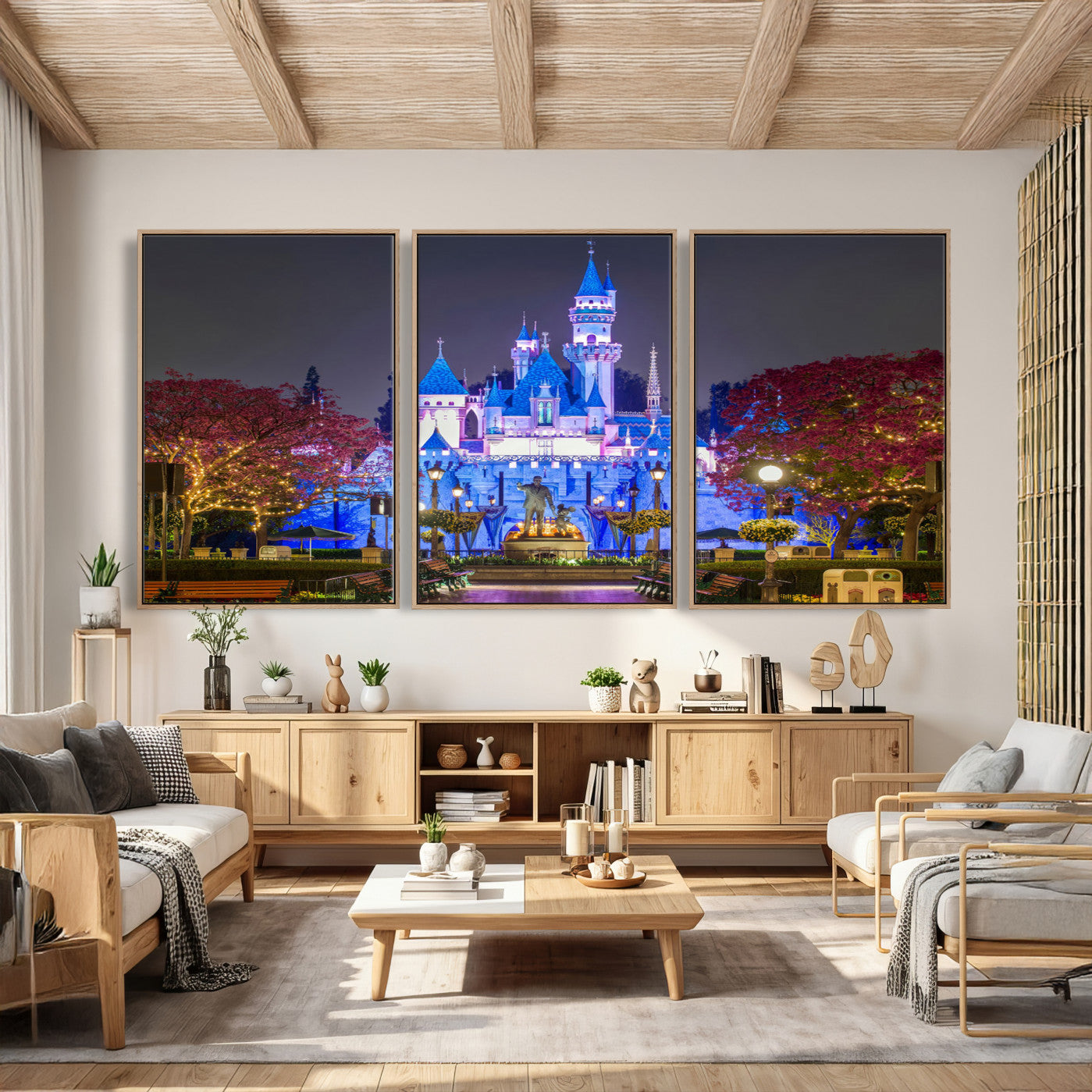 66710-MGV-CV-36X24 - Disney Castle Wall Art Canvas Print – Magical Fairytale Kingdom Scene Kids Room Decor Artwork for Home, Living Room