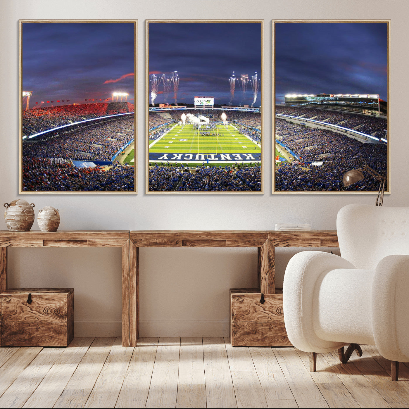 -Kroger Field Canvas Wall Art - Kentucky Stadium Wall Art Print - Sunset Football Stadium Wall Decor