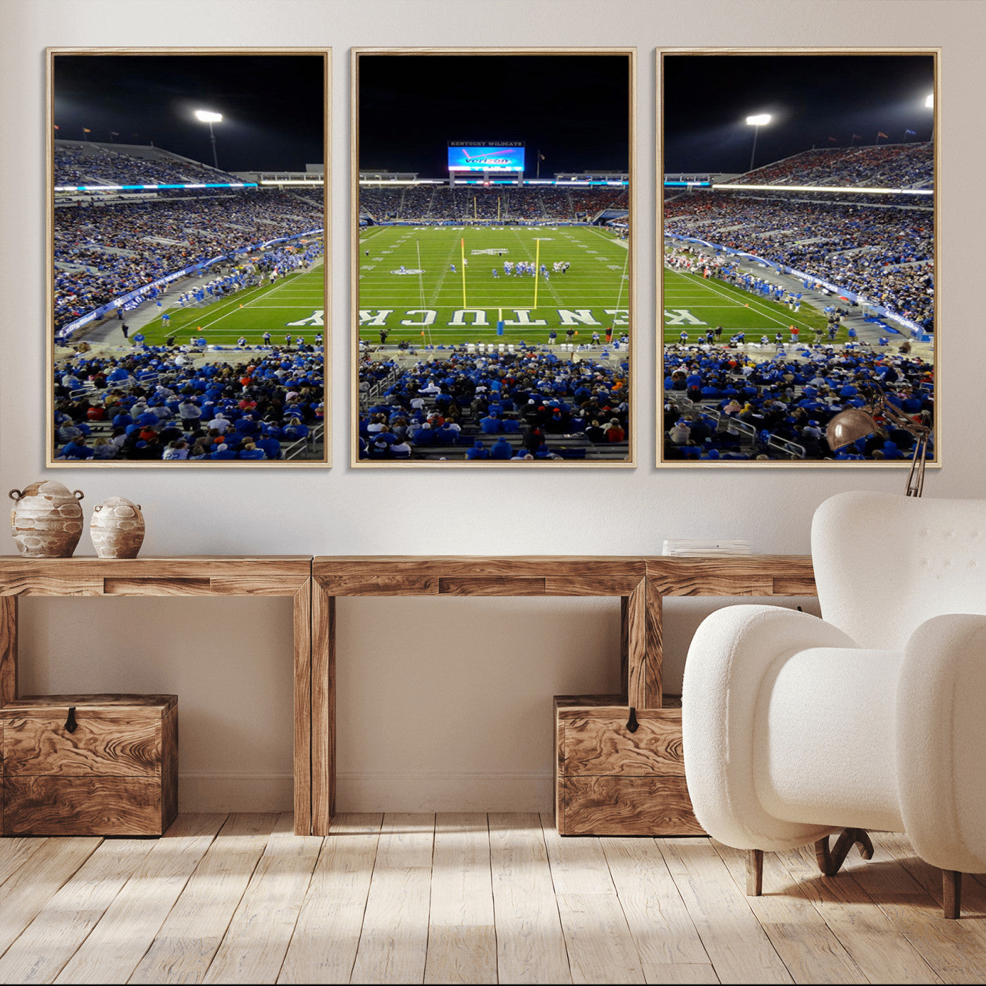 -Kroger Field Canvas Wall Art - Kentucky Stadium Wall Art Print - Sunset Football Stadium Wall Decor
