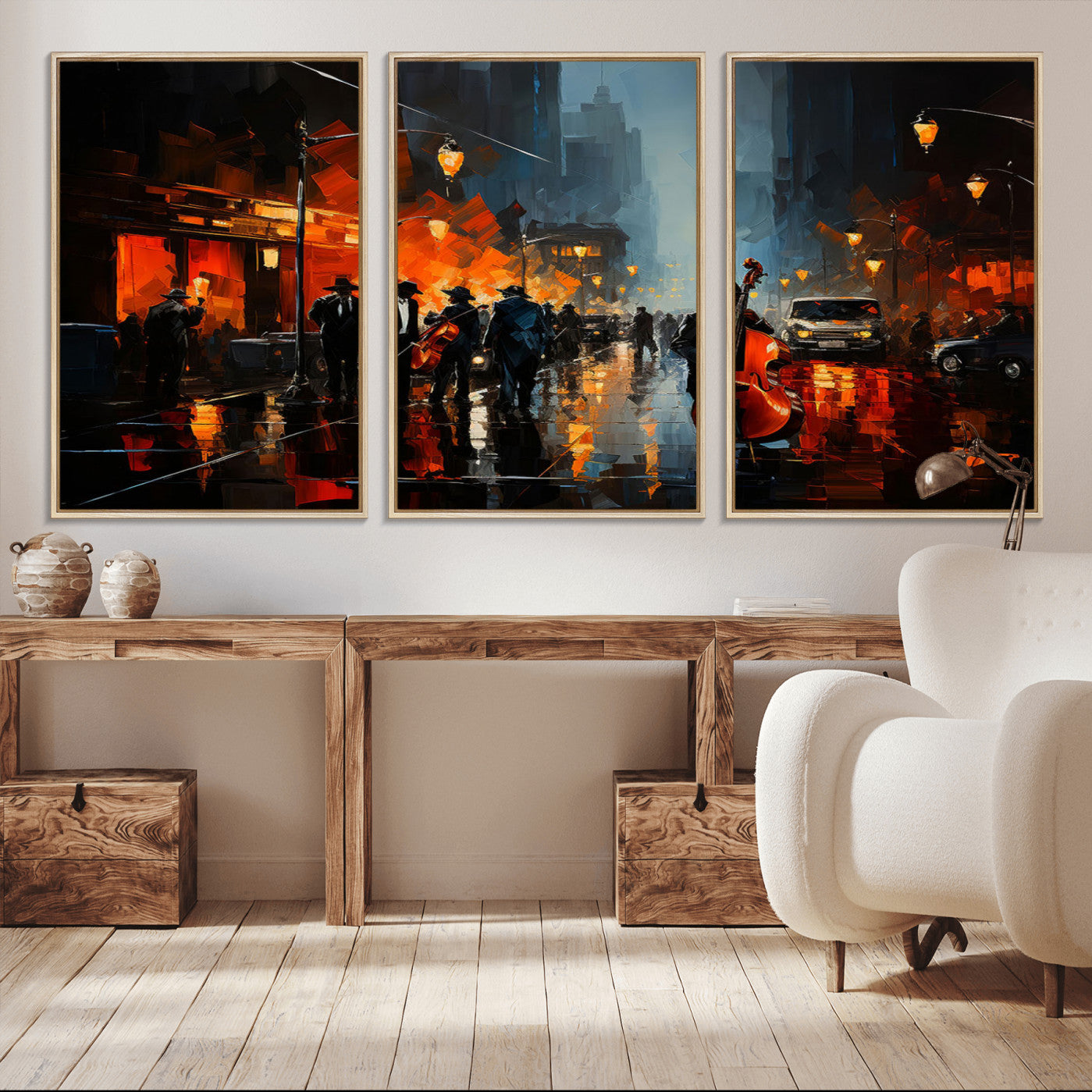 -Winston Porter Jazz Wall Art - African American Music Canvas - Abstract Colorful Music Art - Framed
