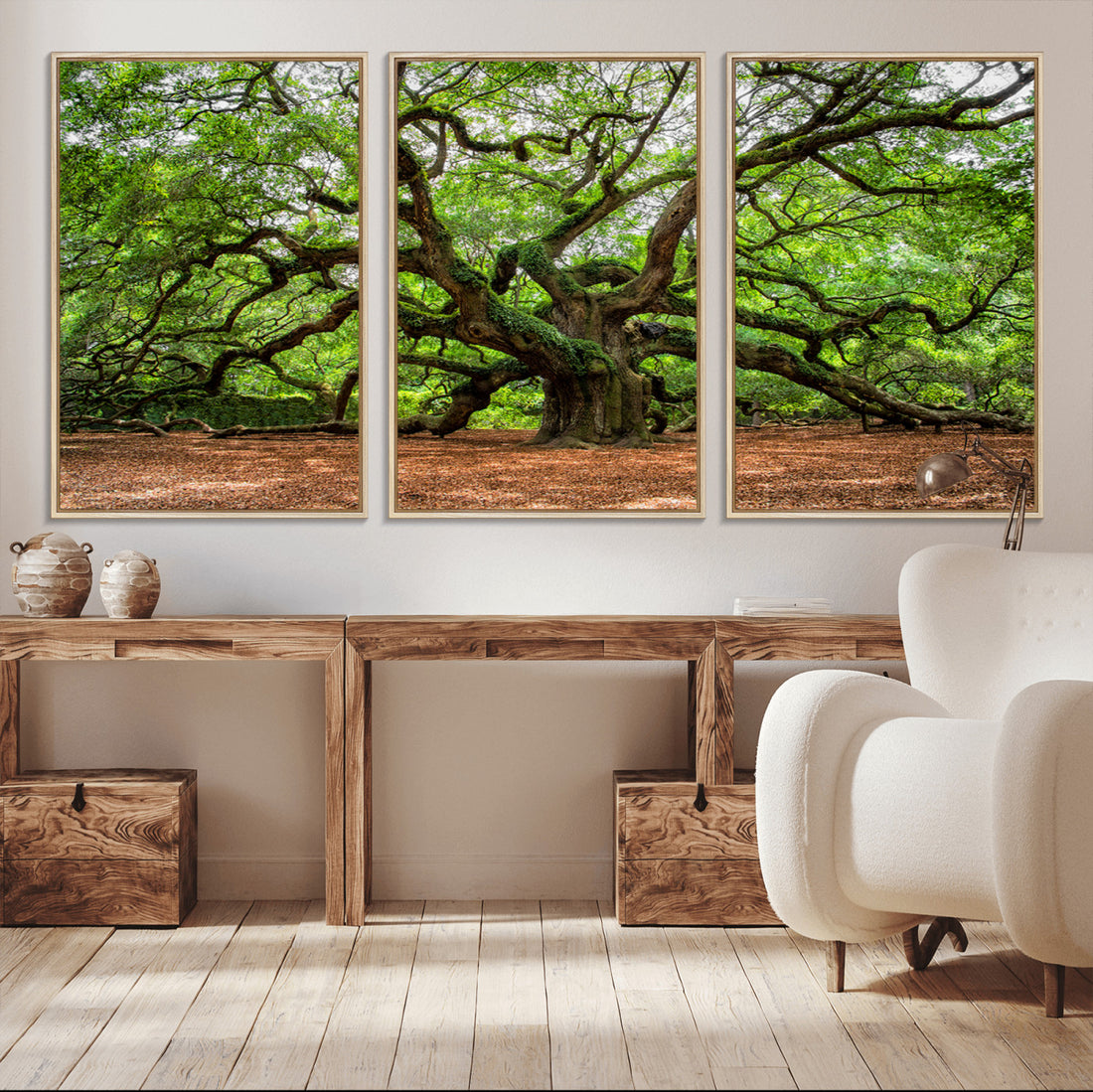 Majestic Oak Tree Wall Art Canvas Print | Ancient Branches