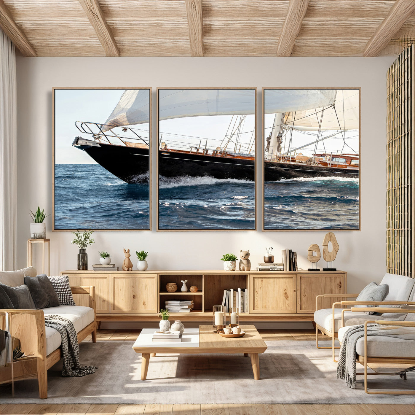 97168626-MGV-CV-36X24 - Boat Yacht Wall Art – Ocean Waves & Sailing Adventure Canvas Print, Nautical Elegance & Marine Journey for Living Room or Luxury Decor