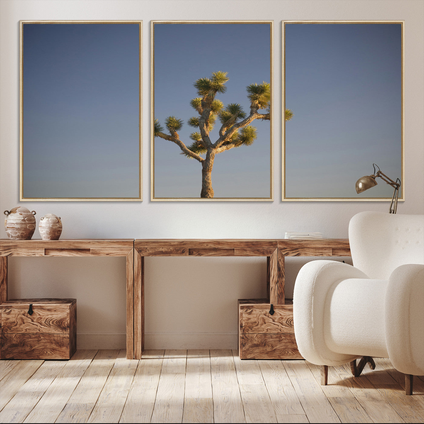 54552043-MGV-CV-36X24-Joshua Tree Wall Art Canvas Print – Framed Southwestern Desert Landscape Scene Natural Rustic Artwork for Home Office