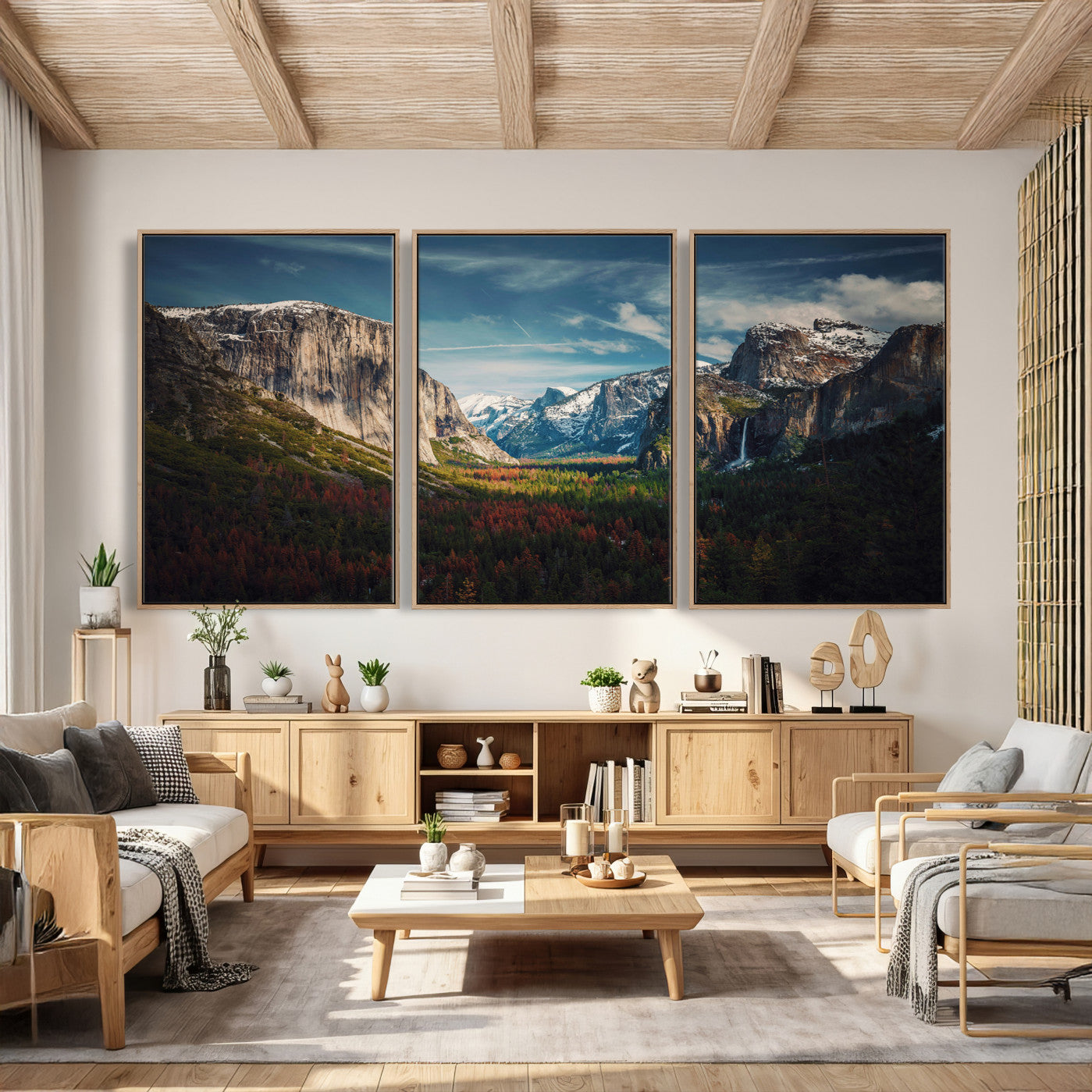 15244033-MGV-CV-36X24 - Yosemite National Park Wall Art – Framed Mountain Landscape El Capitan Canvas Print Scenic Decor for Home, Office Decor