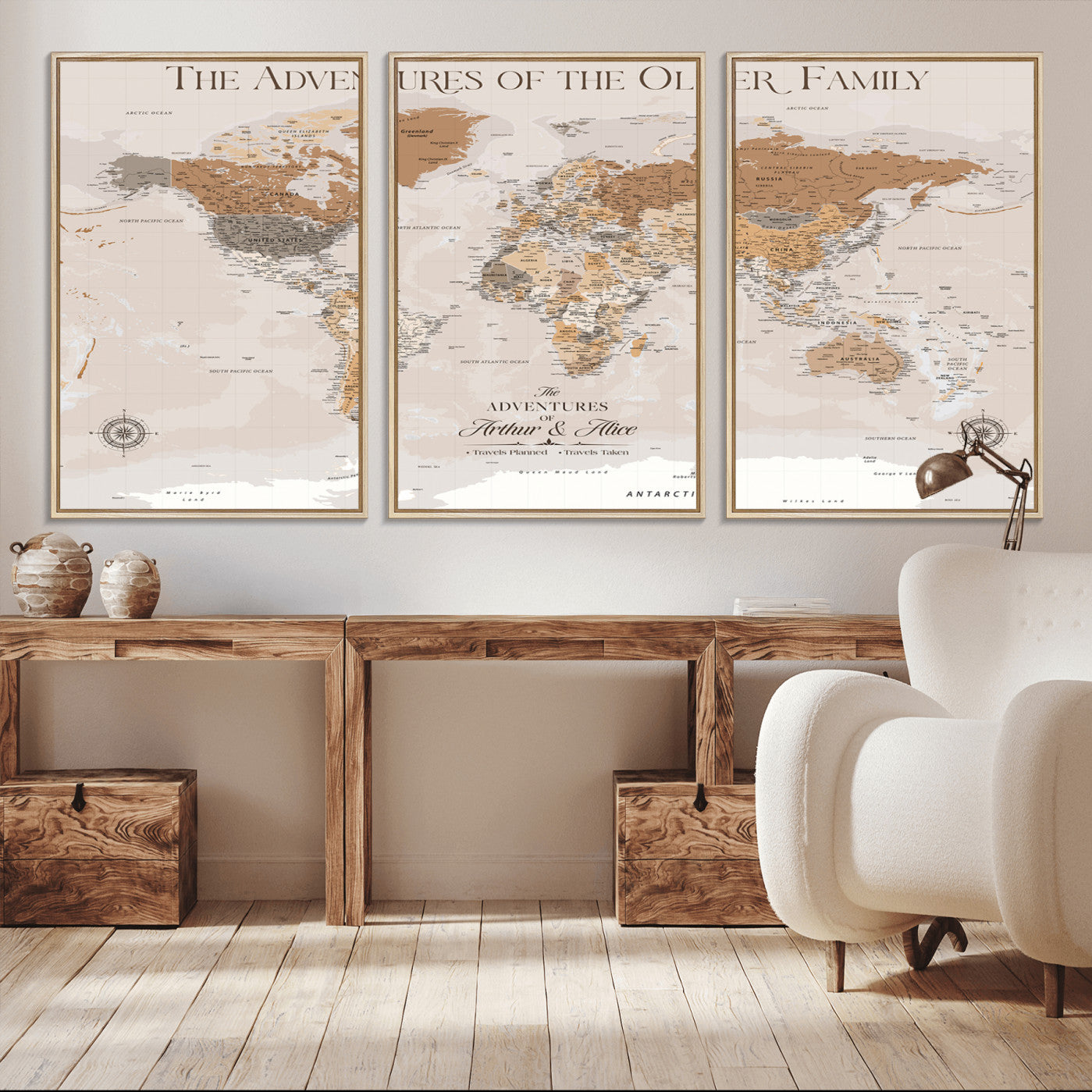 43101120-MGV-CV-36X24-Personalized Push Pin World Map Canvas – Custom Framed Travel Tracker Wall Art, Large Adventure Map with Pins for Home, Office