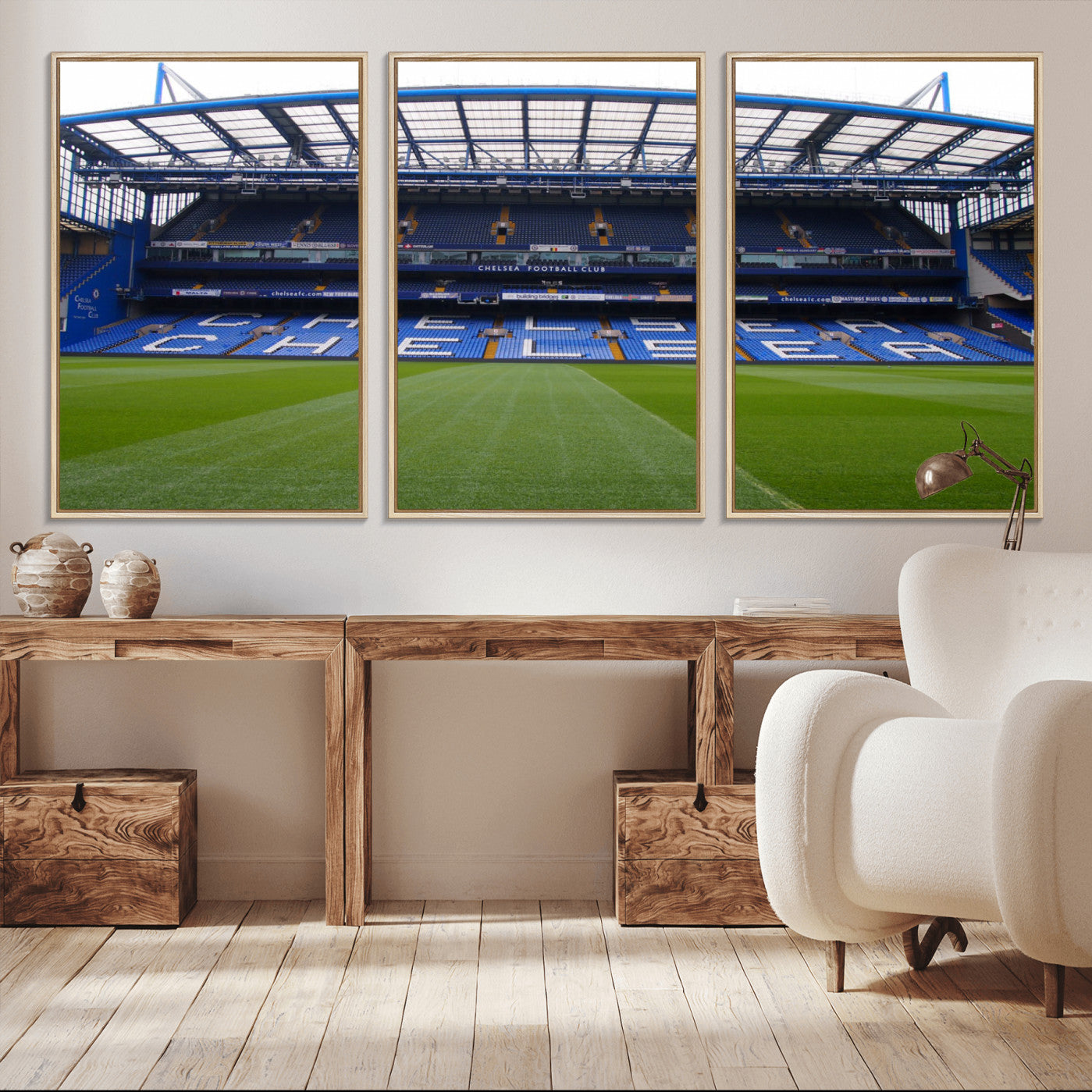 38616413CHELSA-MGV-CV-36X24-Stamford Bridge Chelsea Football Stadium Canvas Wall Art Print – Immersive Stadium Experience for