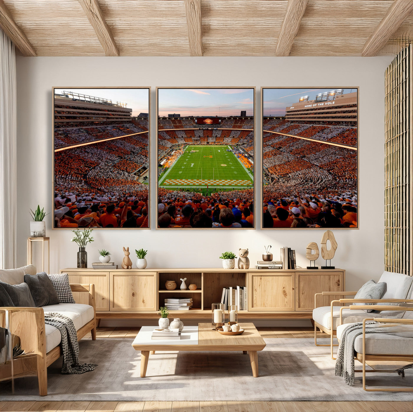 37160229-MGV-CV-36X24 - Tennessee Neyland Stadium Wall Art, Sports Arena Canvas Print, Panoramic Stadium Canvas Artwork for Home, Office