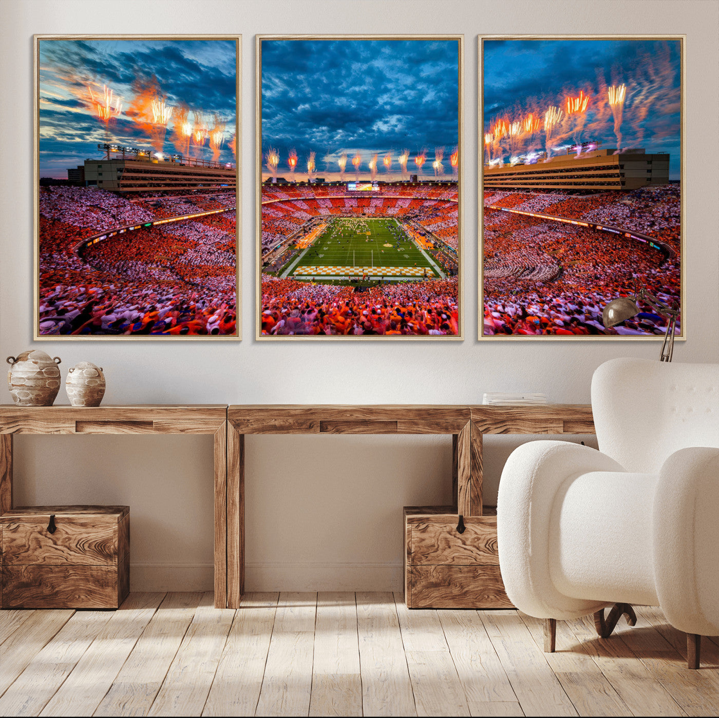 MGV-FC-60X30-3P - Tennessee Neyland Stadium Wall Art Print, Sports Arena Canvas Wall Art, Panoramic Stadium Canvas