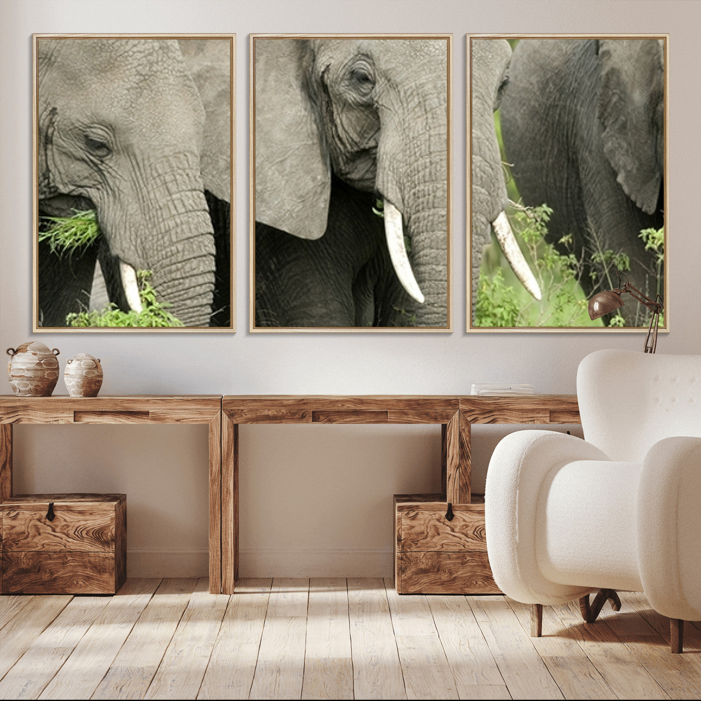 -Wild Elephant Wall Art Canvas Print