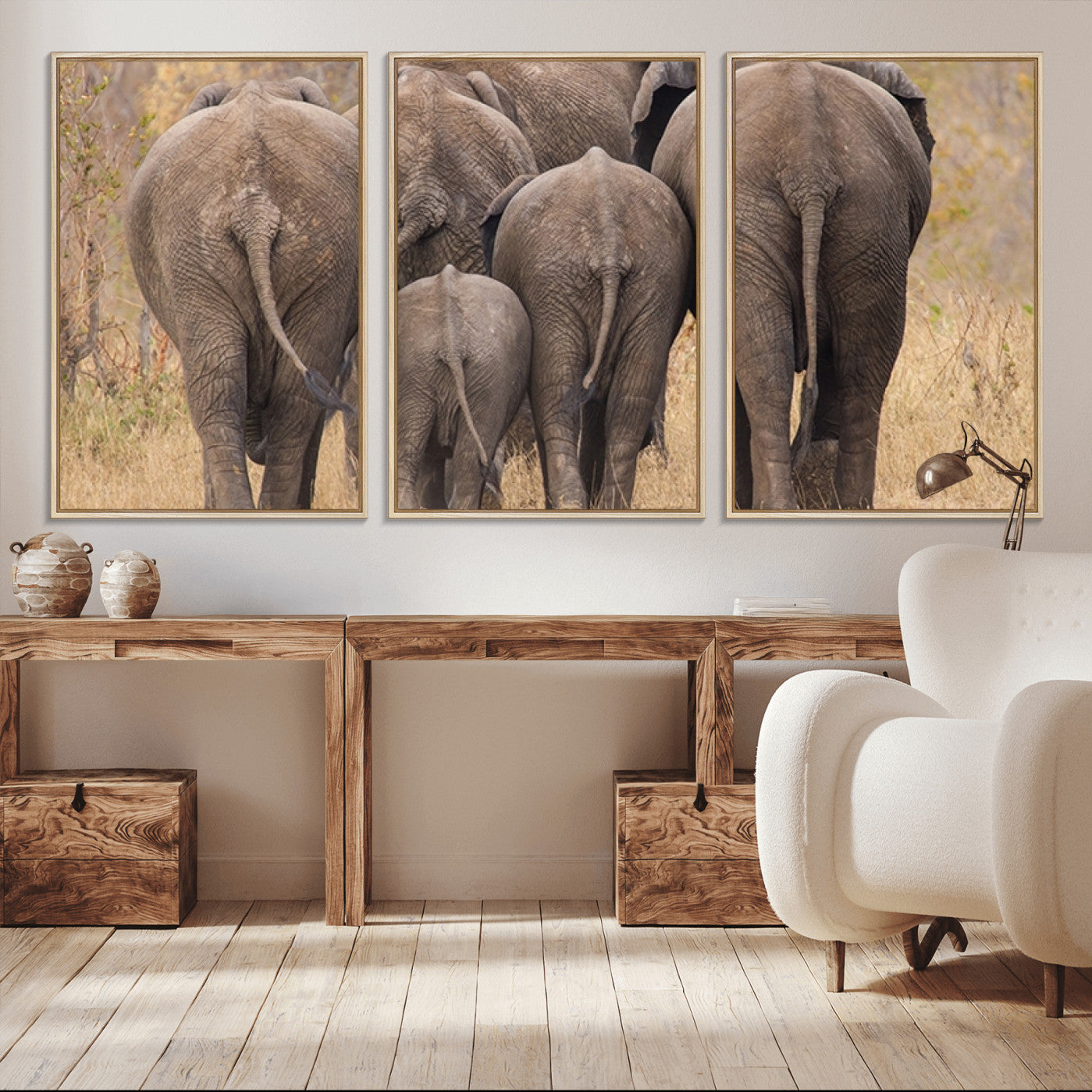 -Wild Elephant Wall Art Canvas Print