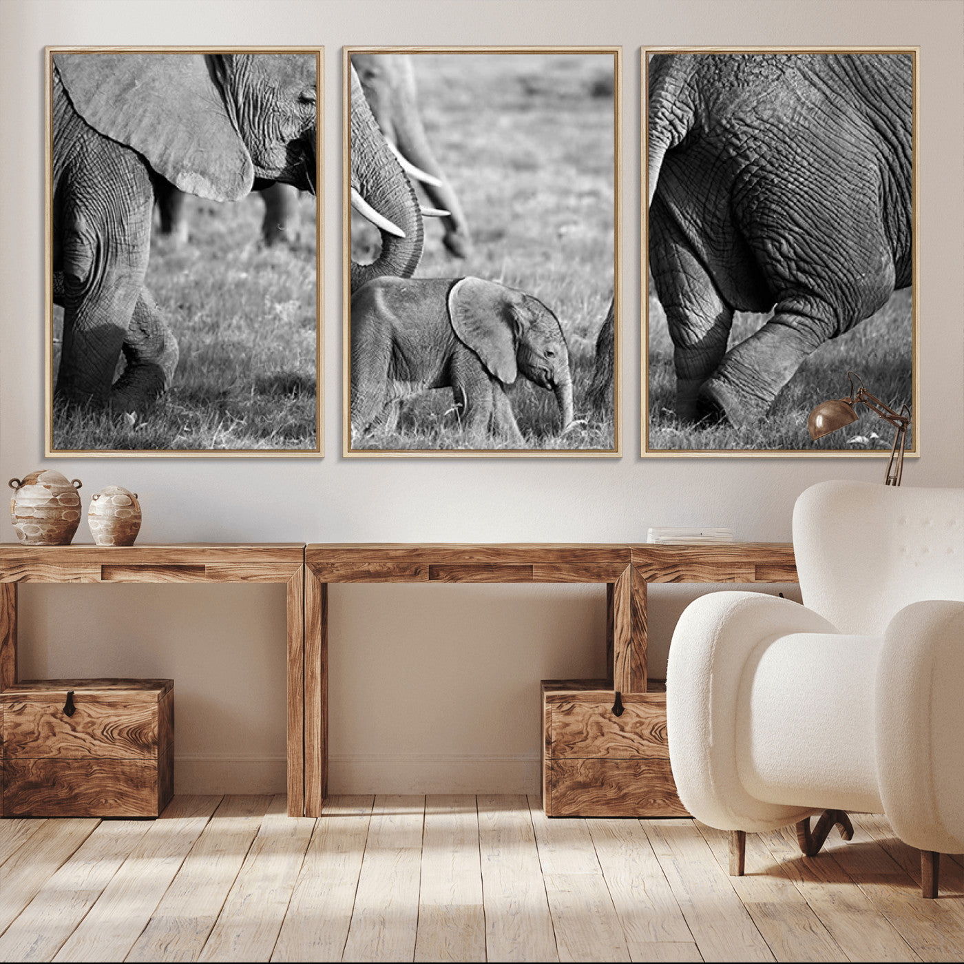 95787-MGV-CV-36X24-Wild Elephant Wall Art Canvas Print