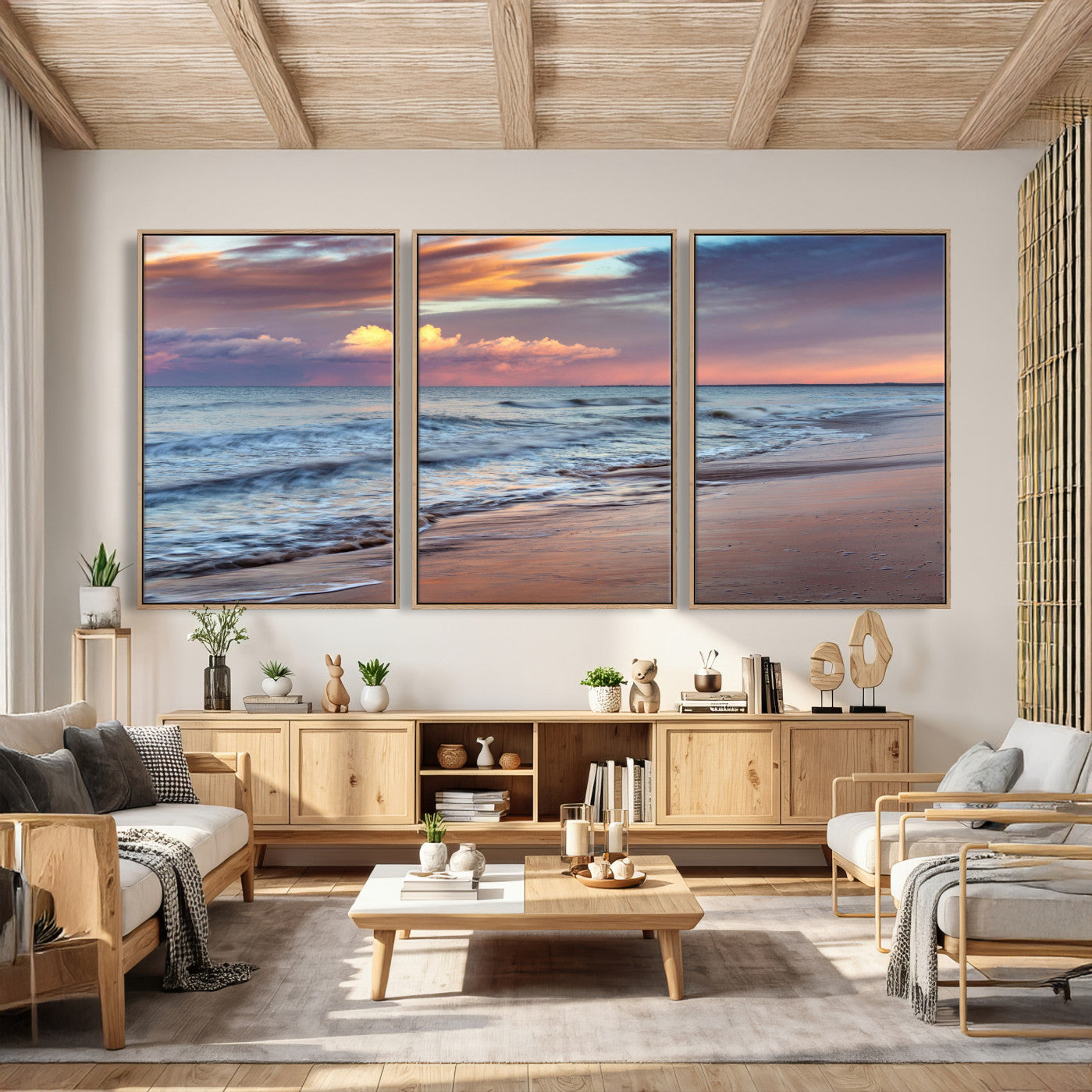 67765254-MGV-CV-36X24 - Ocean Sunset Wall Art Canvas Print – Coastal Beach Photography Artwork Print for Living Room, Bedroom, and Relaxing Home Decor