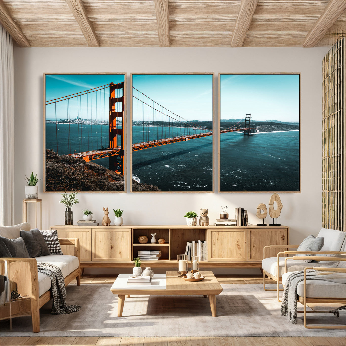 73996404-MGV-CV-36X24 - Golden Gate Bridge Wall Art Canvas Print – San Francisco Landmark Photography Artwork Print for Living Room, Office, and Modern Decor