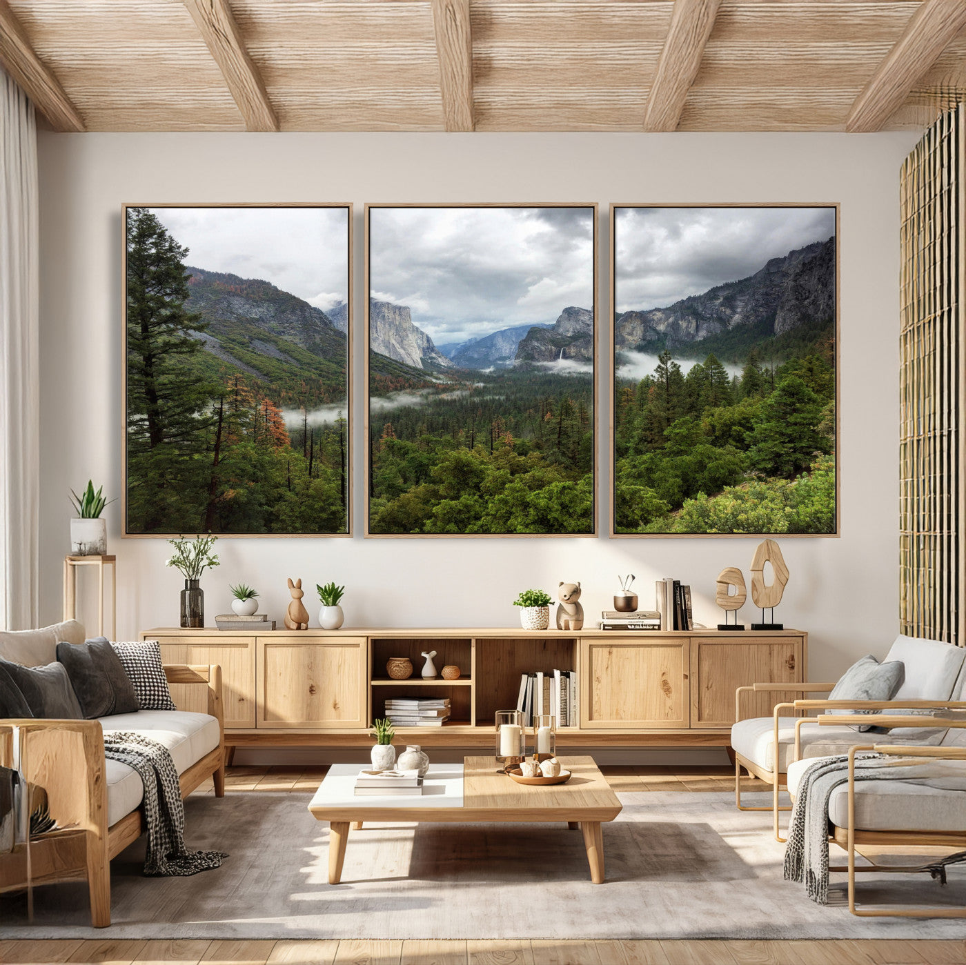 46168759-MGV-CV-36X24 - Yosemite Valley Wall Art Canvas Print, El Capitan Mountain Landscape Nature Wall Decor