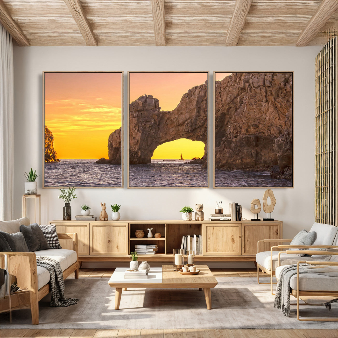 66414515-MGV-CV-36X24 - El Arco Cabo San Lucas Ocean Arch Wall Art Canvas Print, Baja California Rock Arch Seascape Canvas Print, Mexico Coastal Landmark Scenic Art Printing