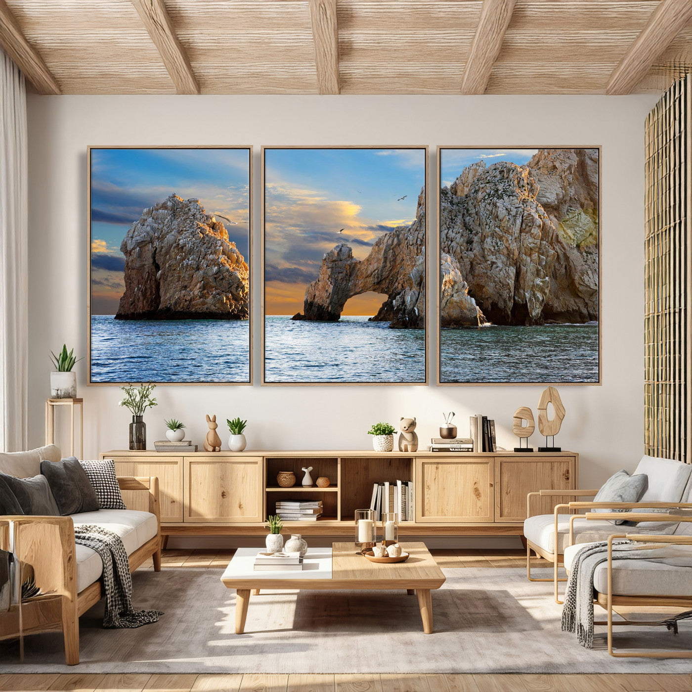 63505689-MGV-CV-36X24 - El Arco Cabo San Lucas Ocean Arch Wall Art Canvas Print, Baja California Rock Arch Seascape Canvas Print, Mexico Coastal Landmark Scenic Art Printing