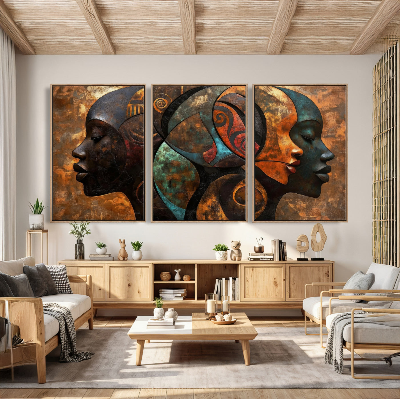 81517886-MGV-CV-36X24 - Abstract Afro American Women Wall Art Canvas Print