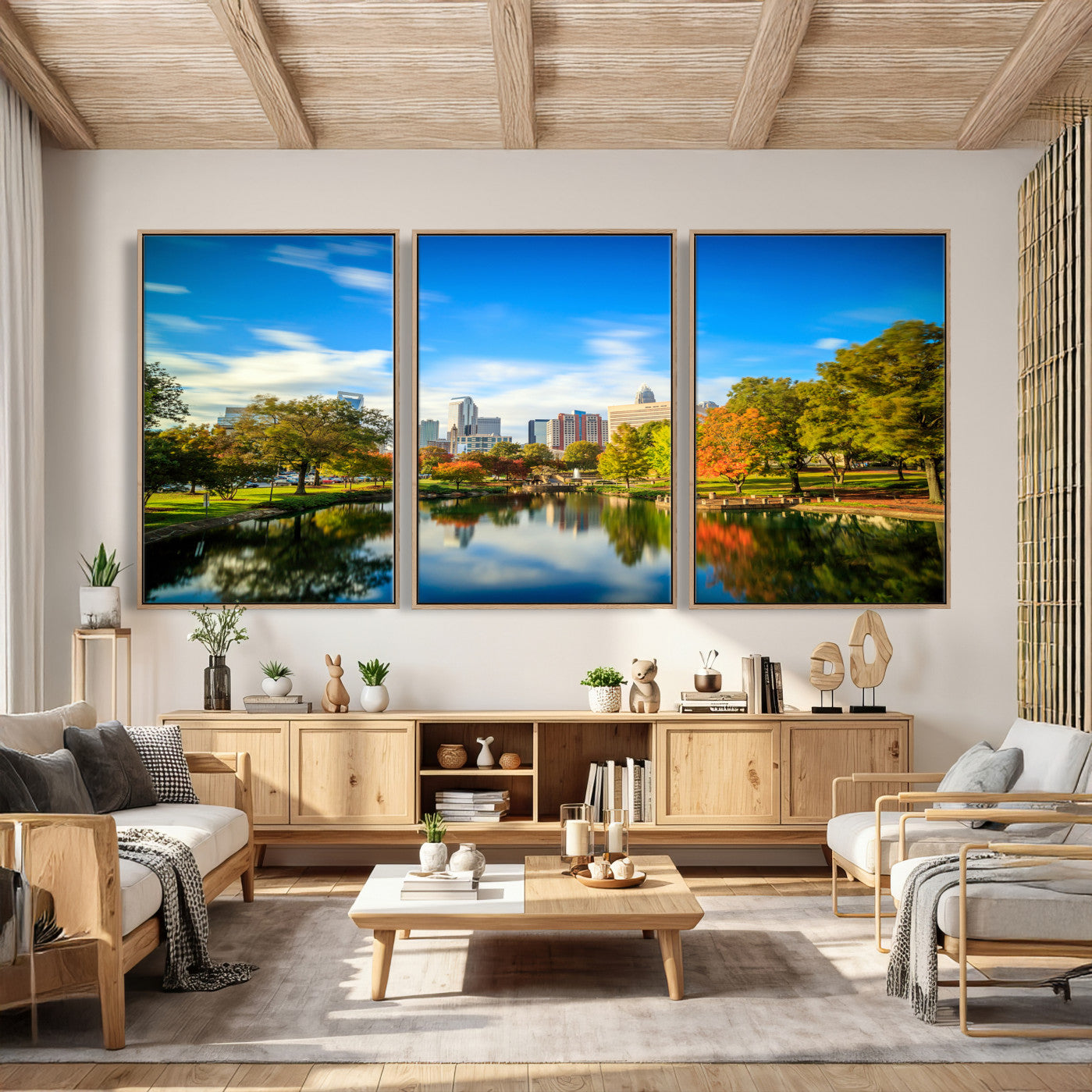 83254720-MGV-CV-36X24 - Charlotte Skyline Canvas Wall Art Print – North Carolina Cityscape Photography Print