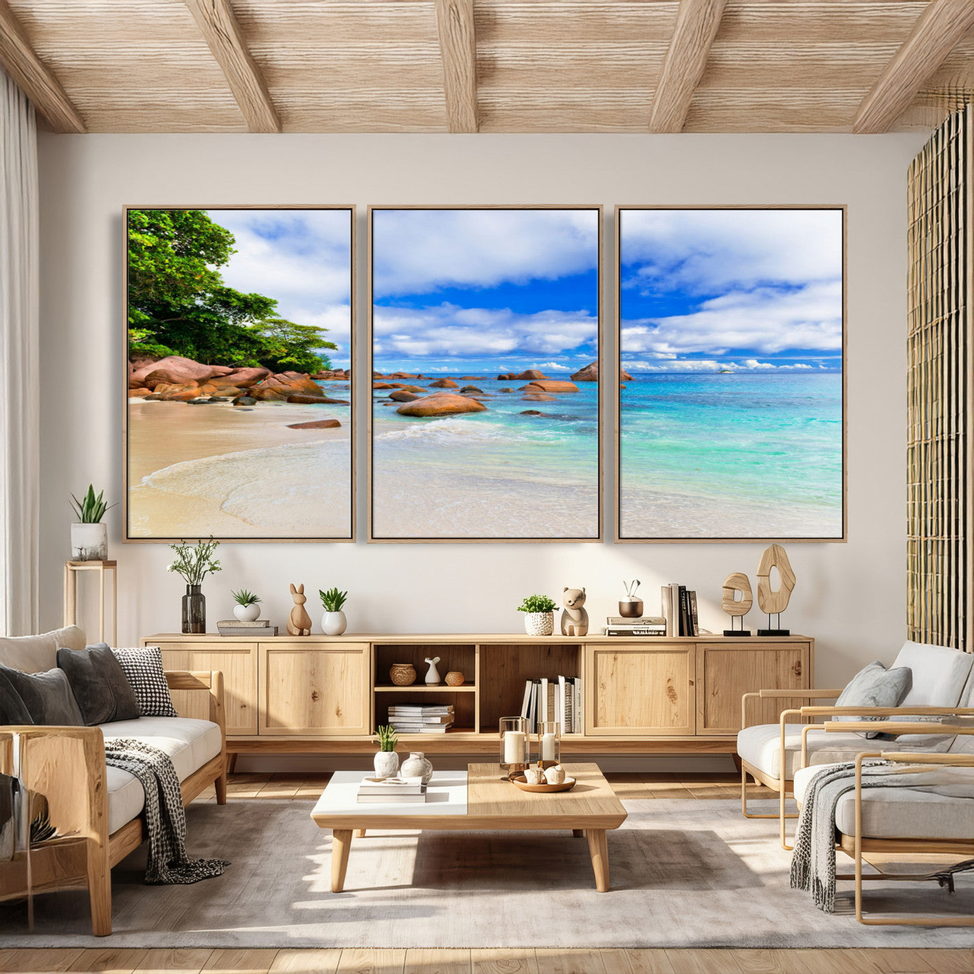 81980382-MGV-CV-36X24 - Seychelles Beach Canvas Wall Art - Anse Intendance Turquoise Ocean Print