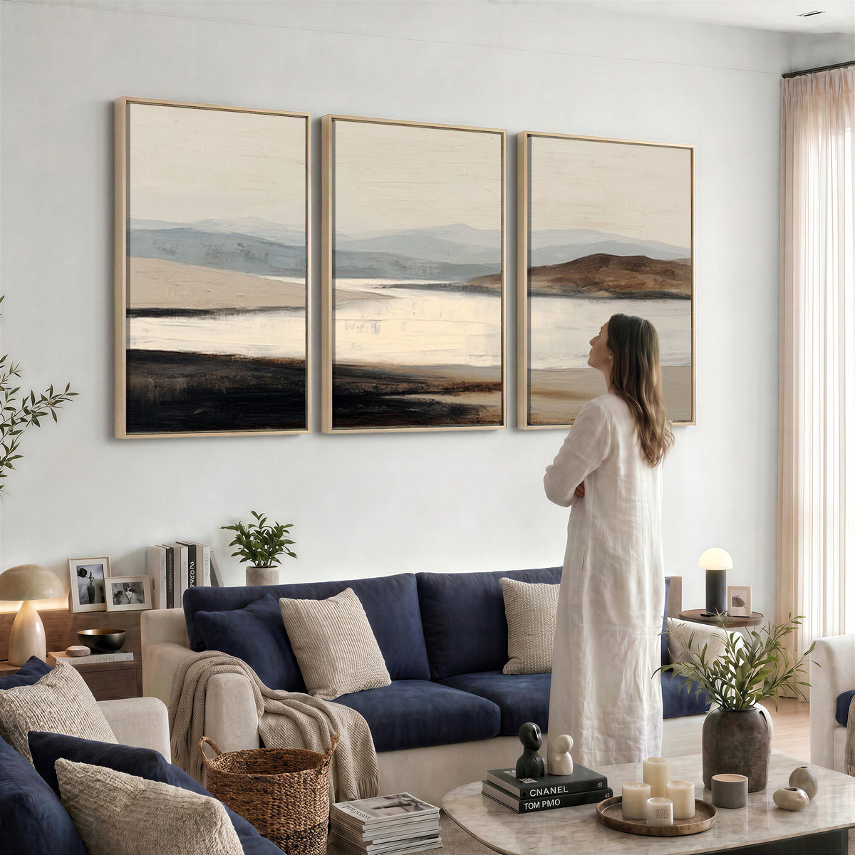 36873679-MGV-CV-36X24 - Modern Abstract Landscape Canvas Wall Art, Minimalist Nature Printing