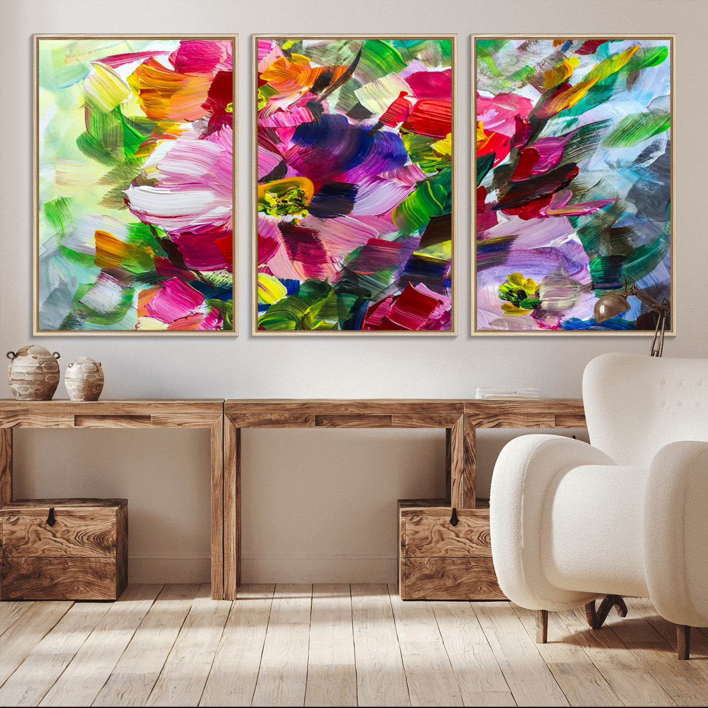 -Oil Flower Abstract Canvas Print