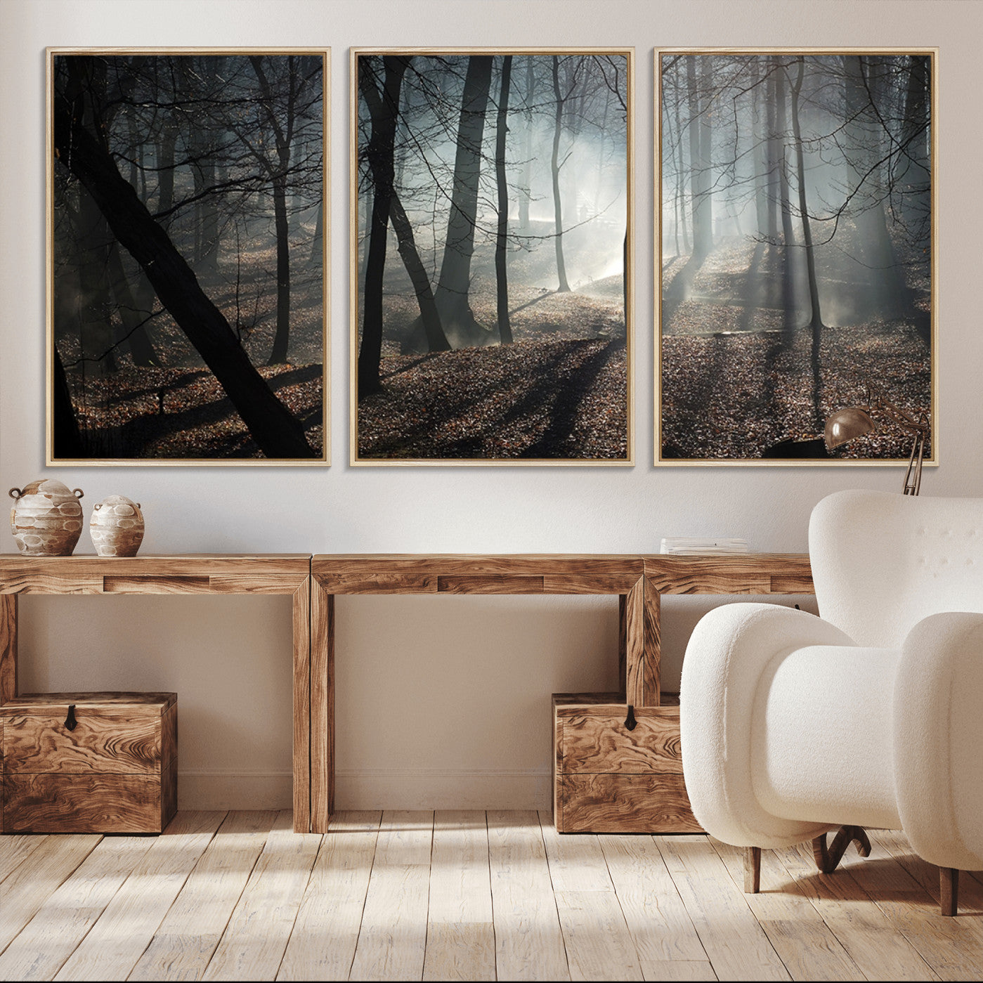 -Dark Family and Tree Wall Art Canvas Print