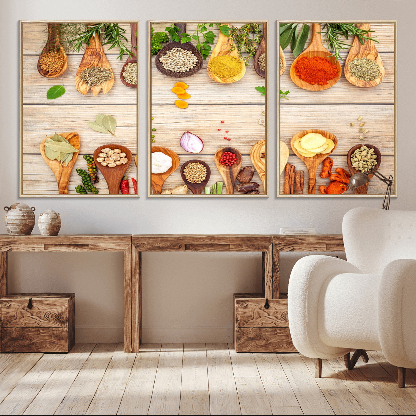 -Kitchen Spice on the Table Wall Art, Kitchen Spice Wall Art Canvas Print