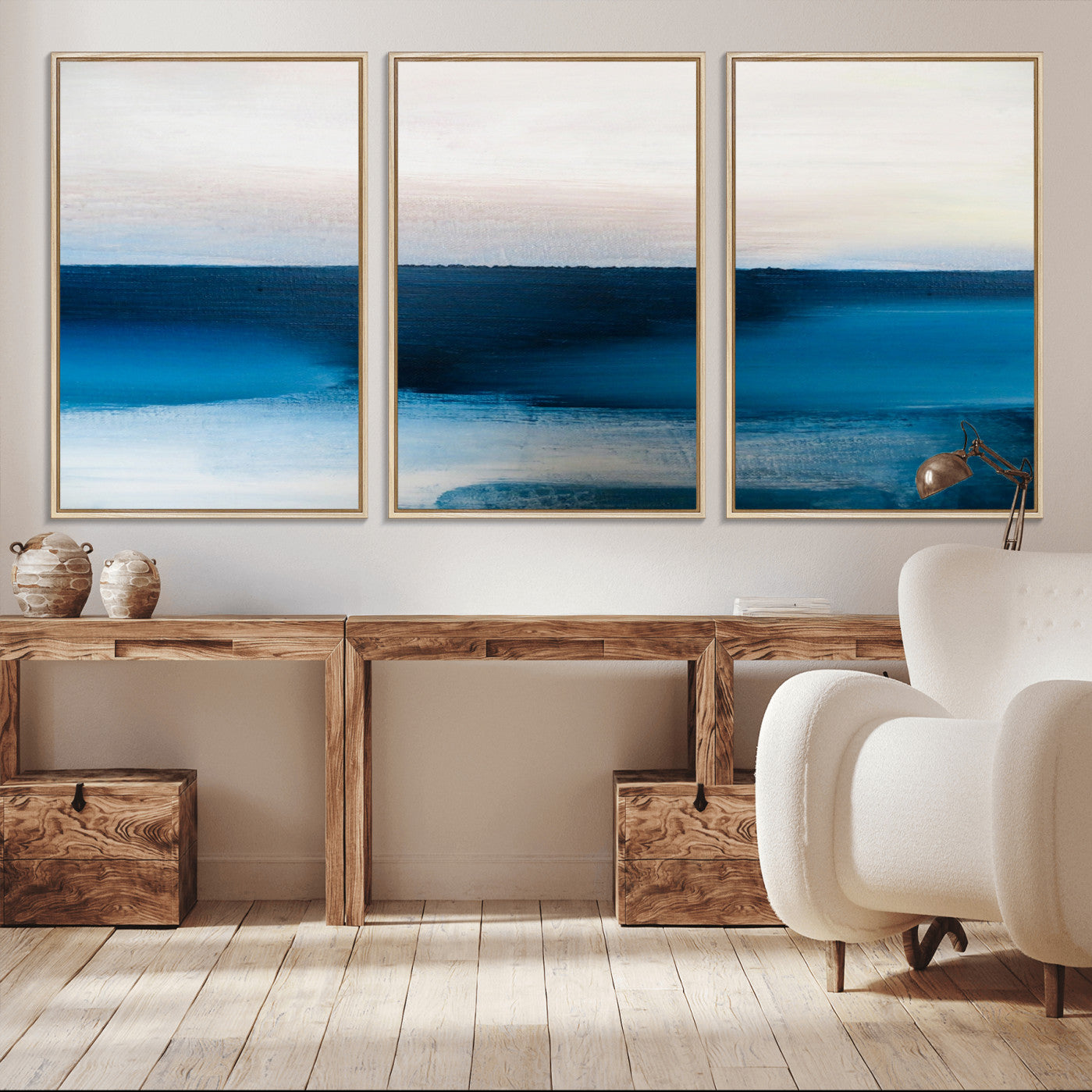 72452-MGV-CV-36X24-Dark Blue Abstract Wall Art Canvas Print