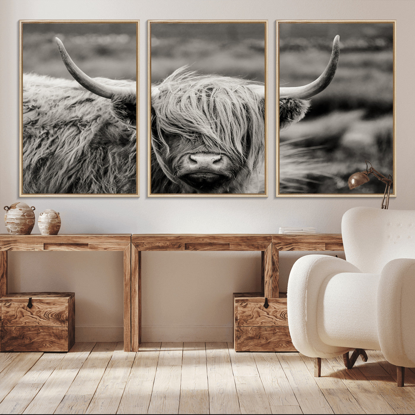-Cow Focus Canvas Wall Art Print
