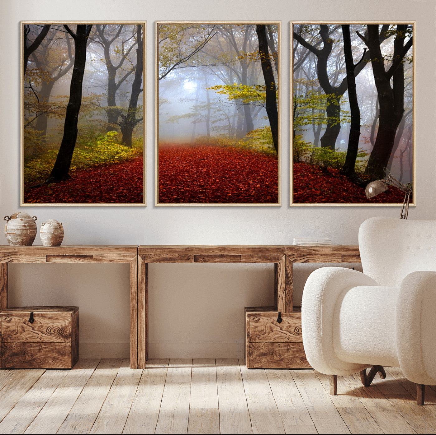 12426-MGV-CV-36X24-Foggy Forest Wall Art Landscape Canvas Print