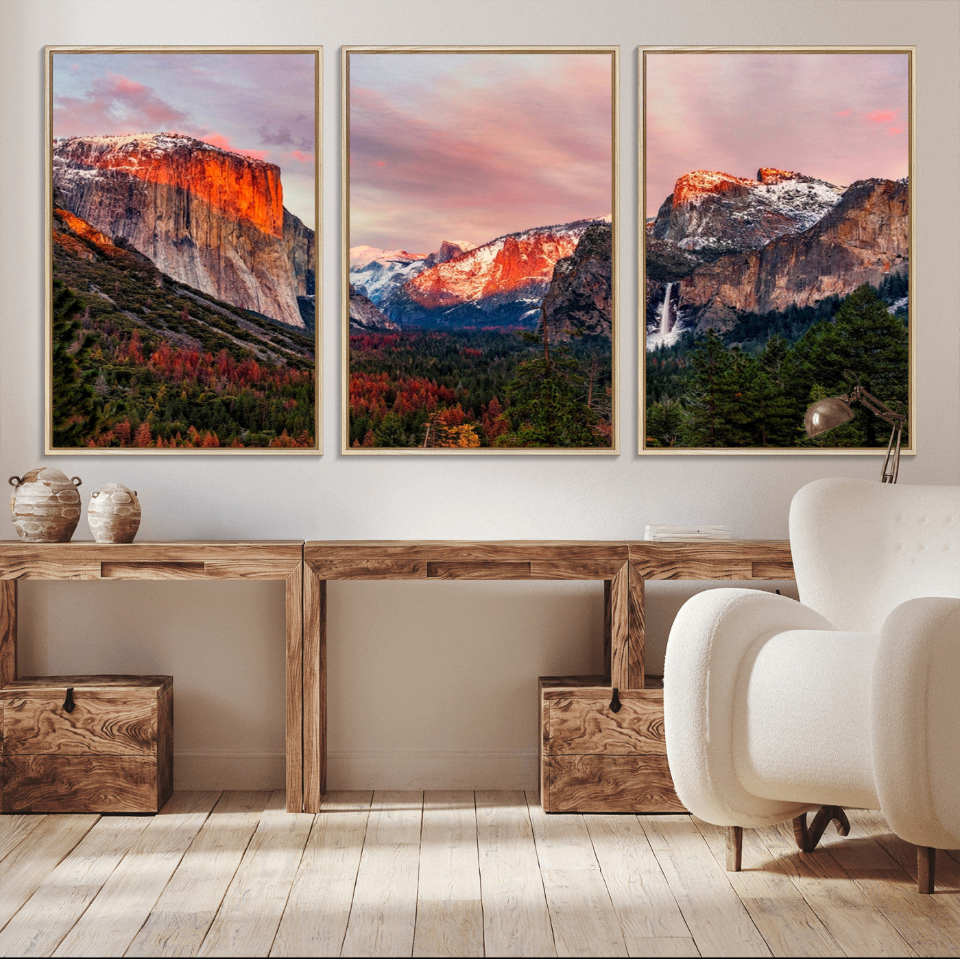 -Yosemite Half Dome Wall Art Canvas Print El Capitan