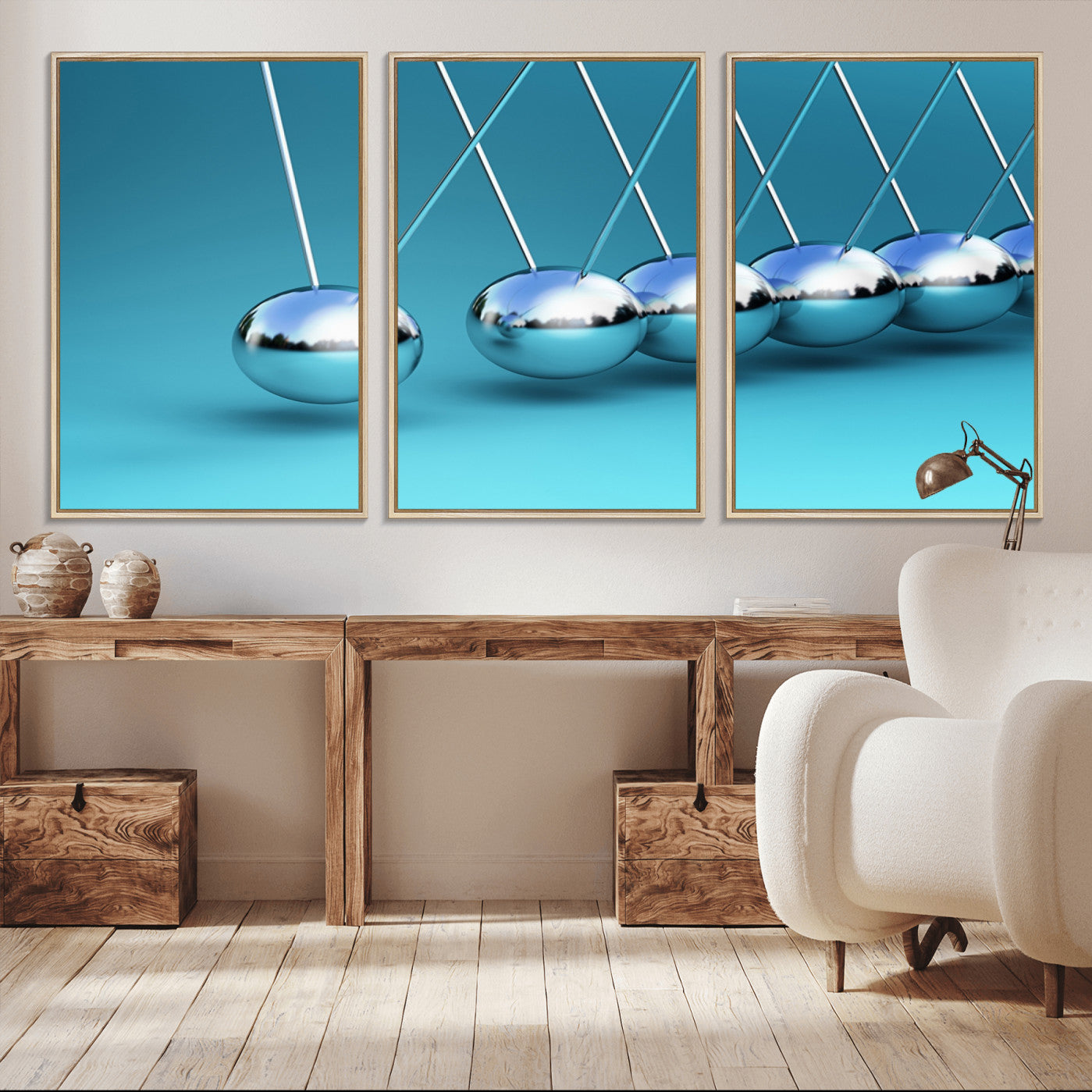 -Wall Art Newton's Cradle Canvas Print, Framed Newton Cradle Canvas Print