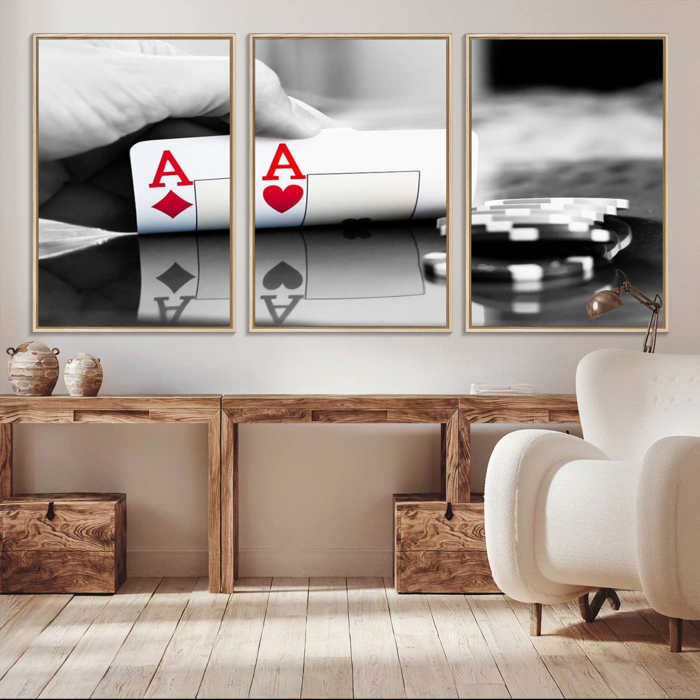 -Aces Poker Art Poker Game Wall Art Canvas Print