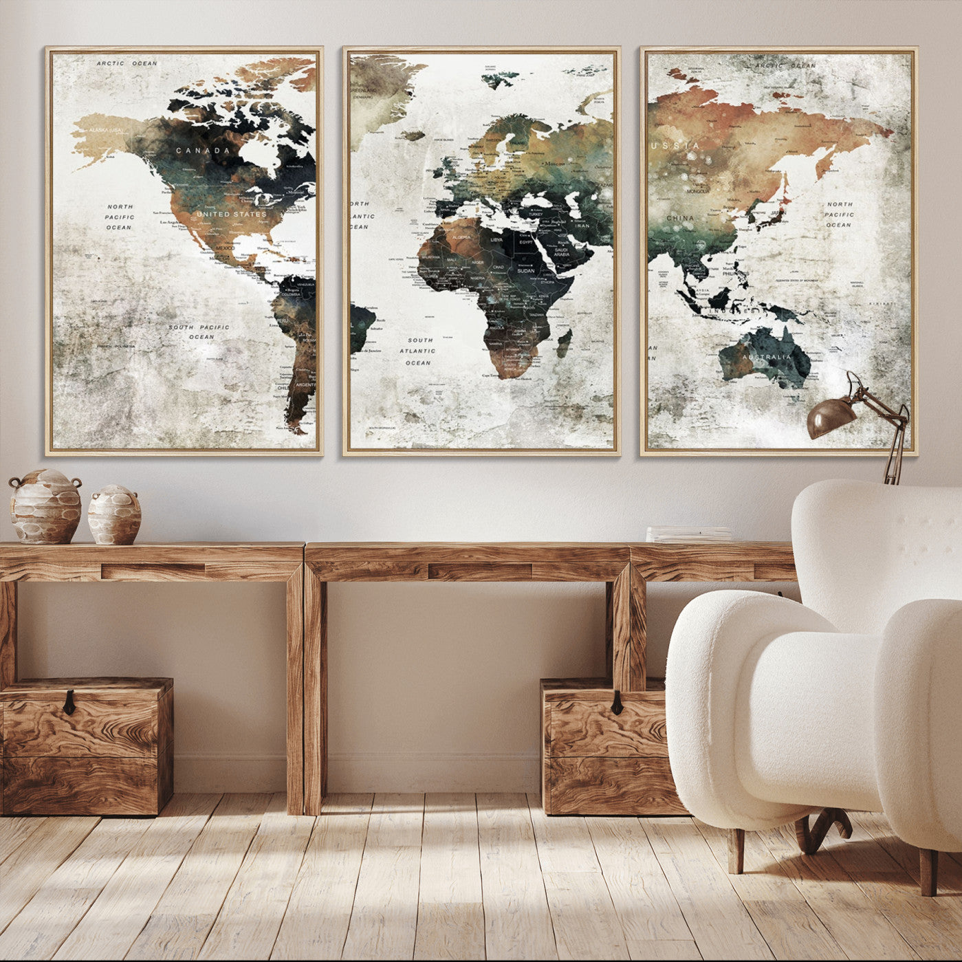 19444-MGV-CV-36X24-Push Pin World Map Canvas Print – Travel Tracker Wall Art for Couples, Perfect Anniversary Gift for Home or Office Decor