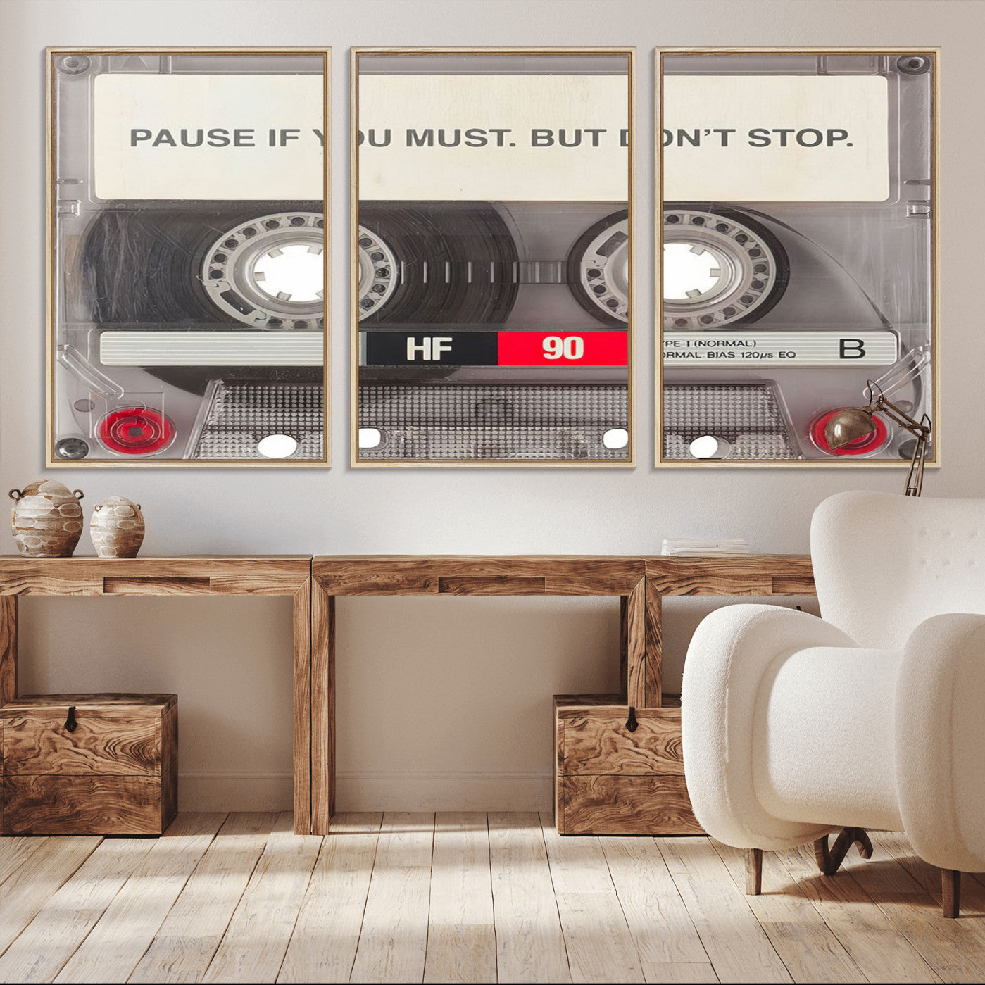 -Music Cassette Iconic Wall Art Canvas Print