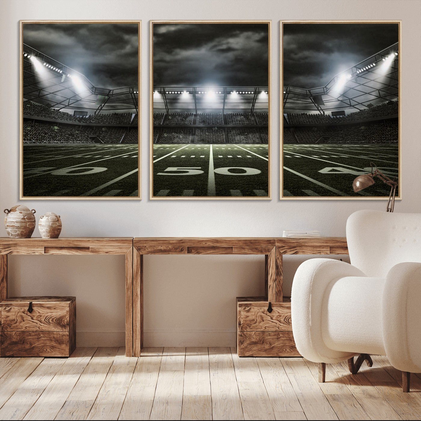 90107-MGV-CV-36X24-American Football Stadium Wall Art Canvas Print, Stadium Sport Wall Art Print