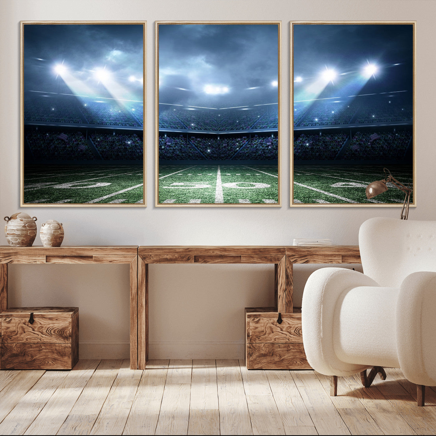 74741-MGV-CV-36X24-American Football Stadium Wall Art Canvas, American Football Stadium Canvas Print