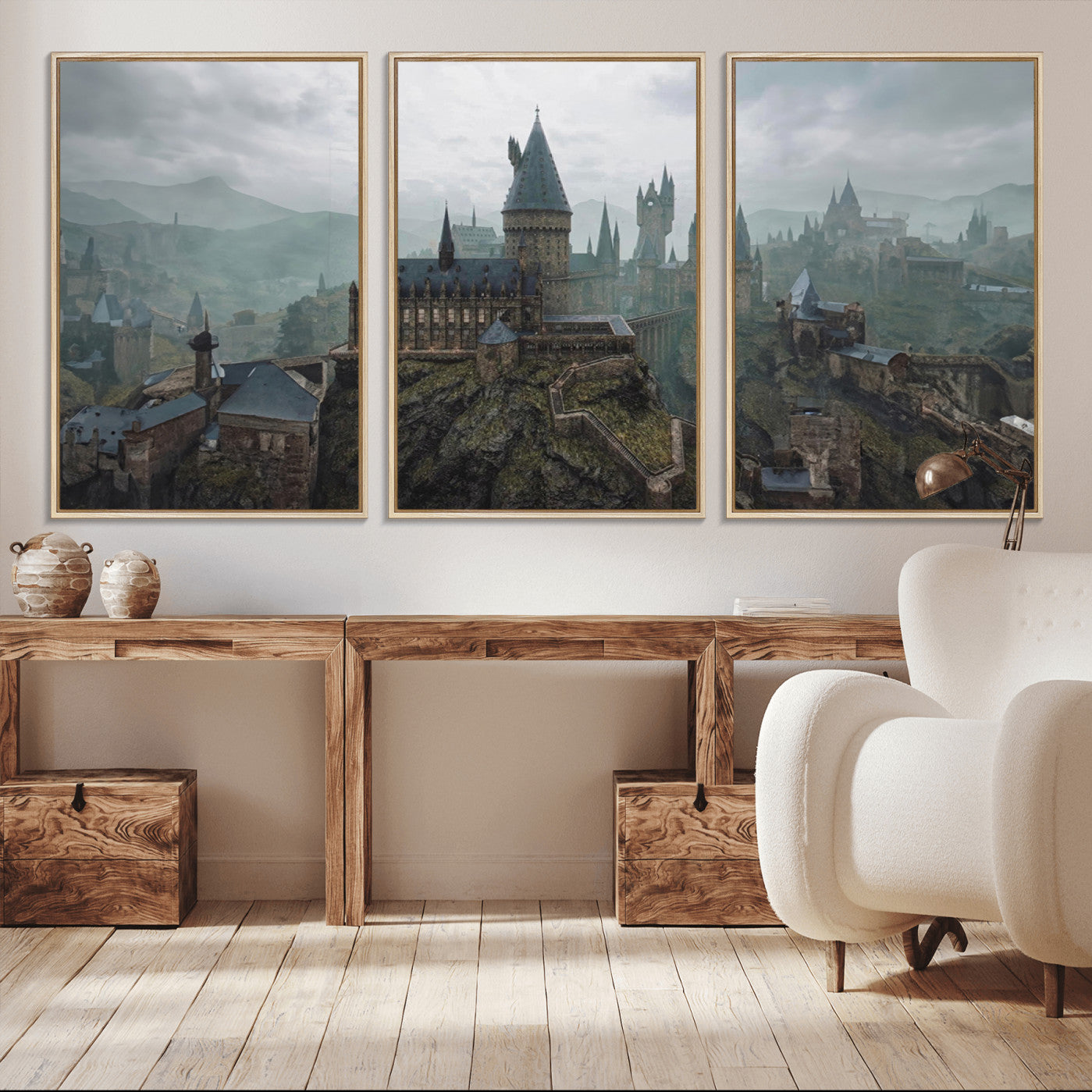-Disney Castle Wall Art Canvas Print, Living Kids Home Room Decor Art Print