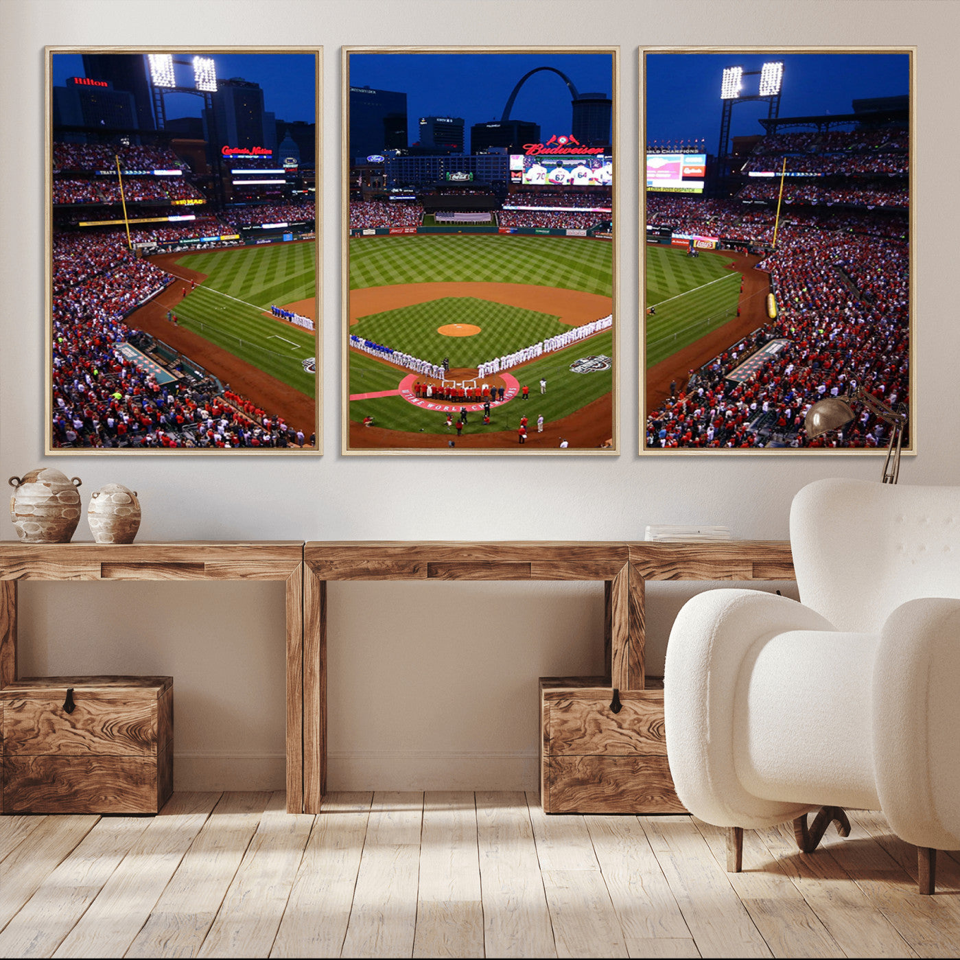 -St. Louis Cardinals Baseball Team Print - Busch Stadium Wall Art Canvas Print