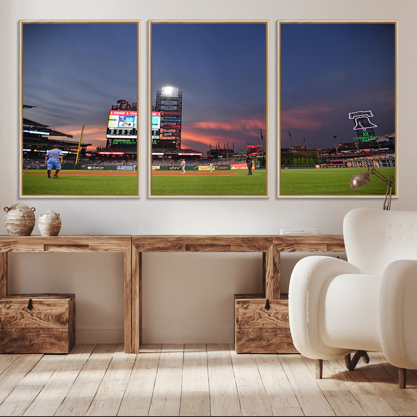 22594-MGV-CV-36X24-Philadelphia Phillies Baseball Print - Philadelphia Citizens Bank Park Stadium Wall Art, Phillies