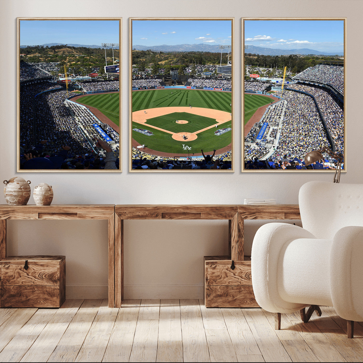 -Los Angeles Dodgers Dodger Stadium Wall Art Canvas Print - MLB Baseball Stadium Wall Art Canvas