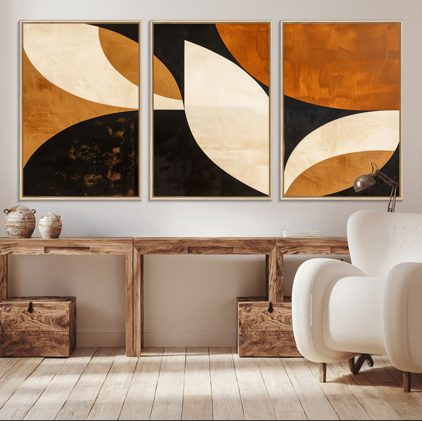 21251-MGV-CV-36X24-Geometric Abstract Wall Art Canvas Print, Mid Century Modern Wall Art Print