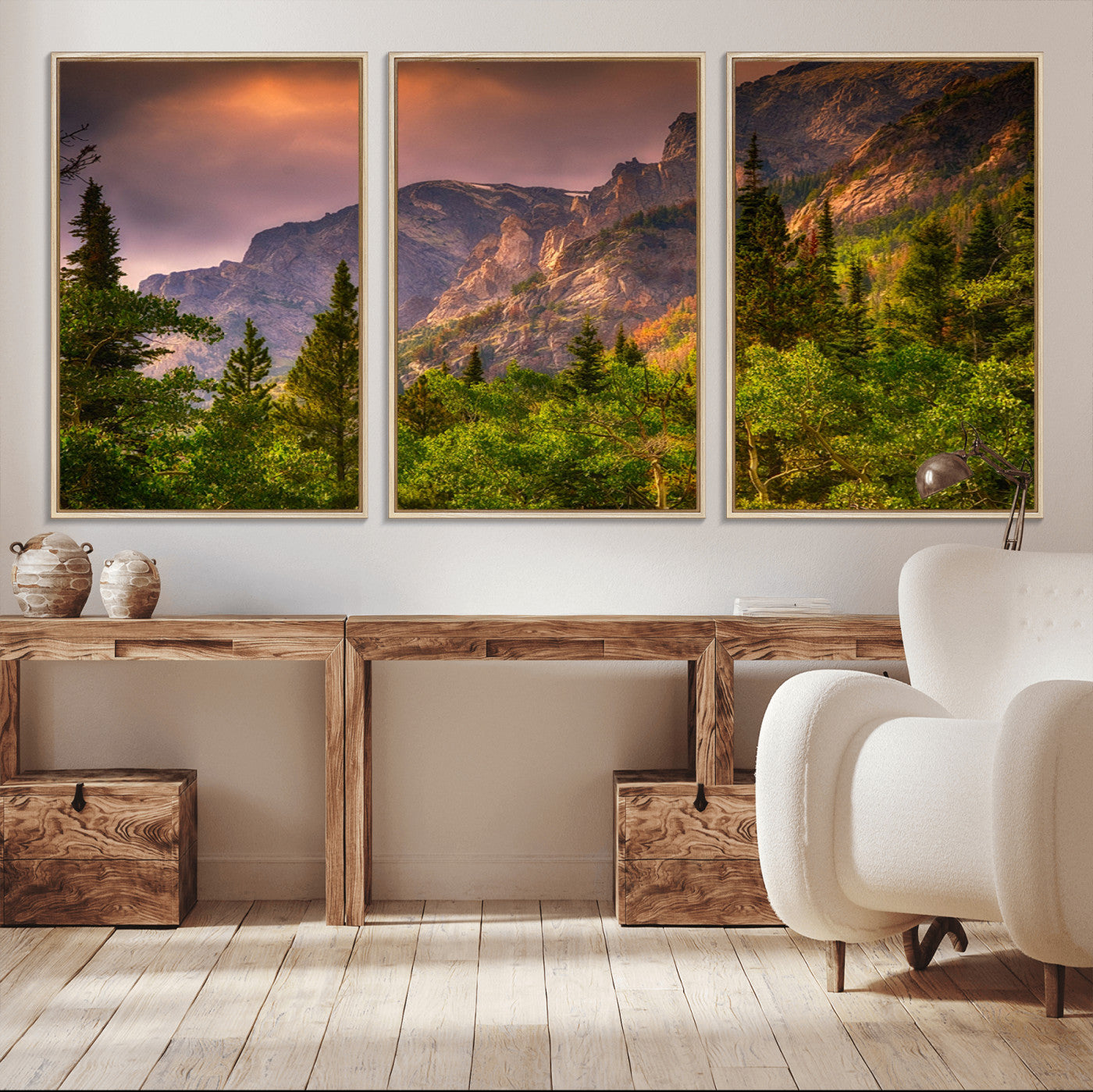 -Colorado Rockies Mountains Wall Art Canvas Print | Ready to Hang Framed Mountain Landscape