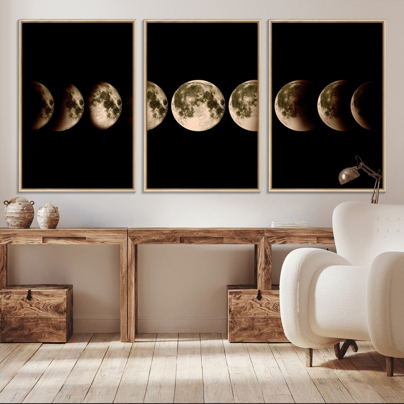 52750-MGV-CV-36X24-Phases of the Moon Wall Art | Canvas Print for Modern Wall Decor | Ready to Hang and Framed