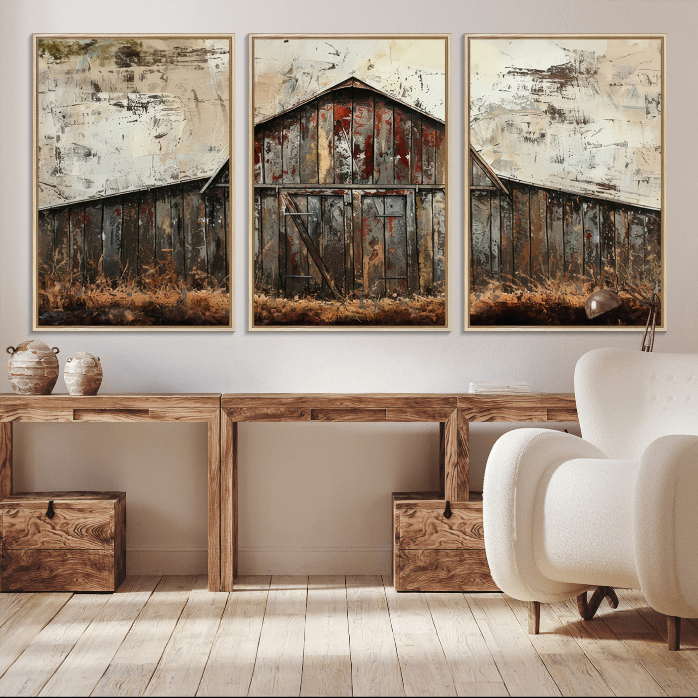 -Rustic Barn Wall Art | Farmhouse Wall Decor Canvas Print | Ready to Hang Barn Decor for Cabin or