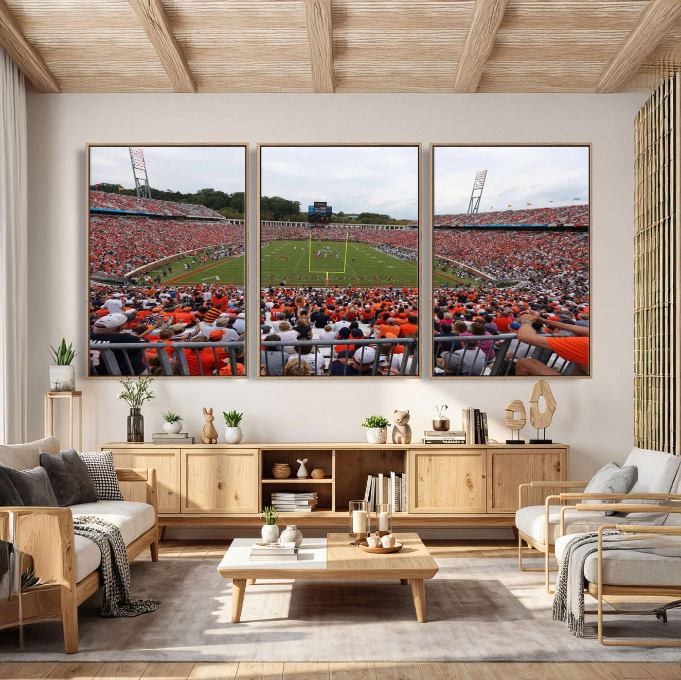 63606-MGV-CV-36X24 - Virginia Cavaliers Football Team Print - Charlottesville Scott Stadium Print Wall Art Canvas