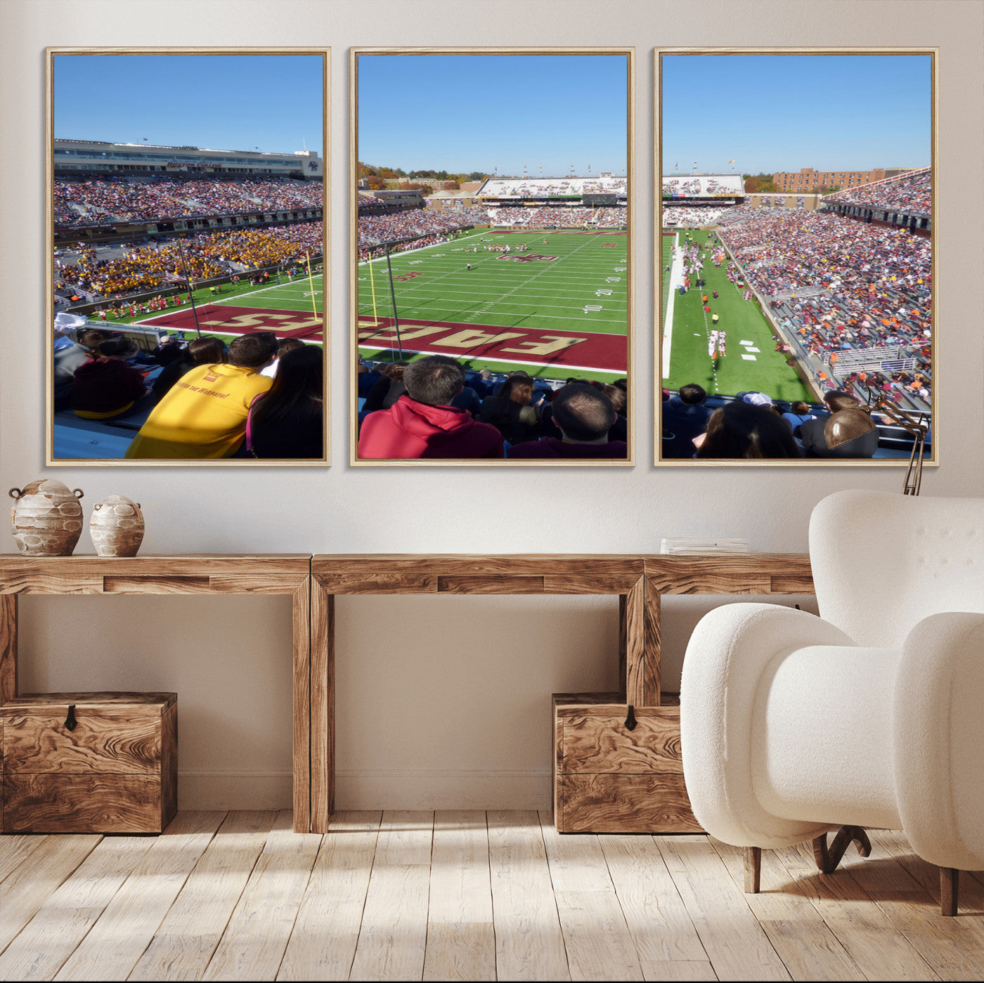 -Boston College Eagles Football Team Print - Boston Alumni Stadium Wall Art Canvas Print
