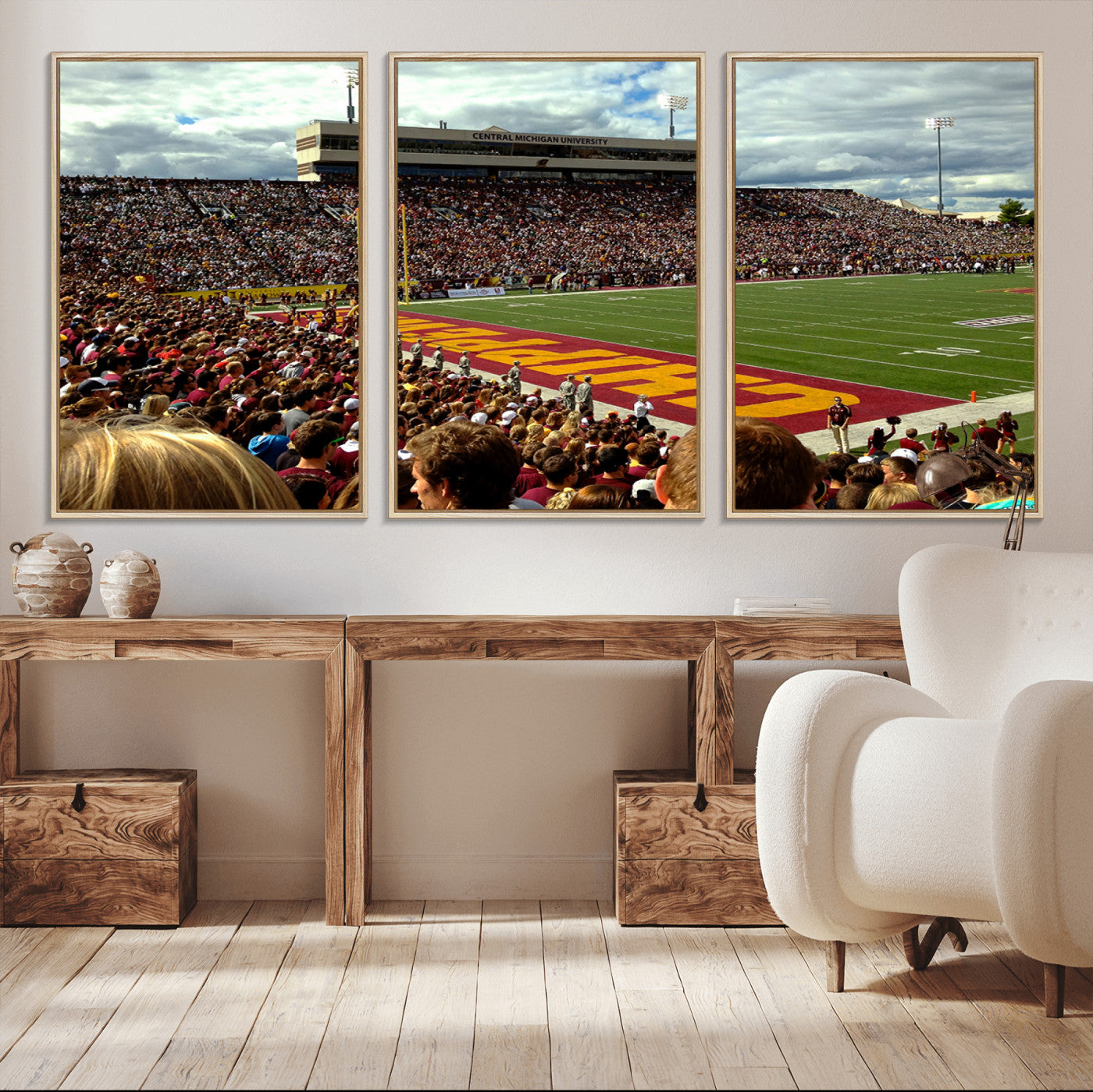 99662-MGV-CV-36X24-Central Michigan University Chippewas Football Team Print - Mount Pleasant Kelly/Shorts Stadium Wall