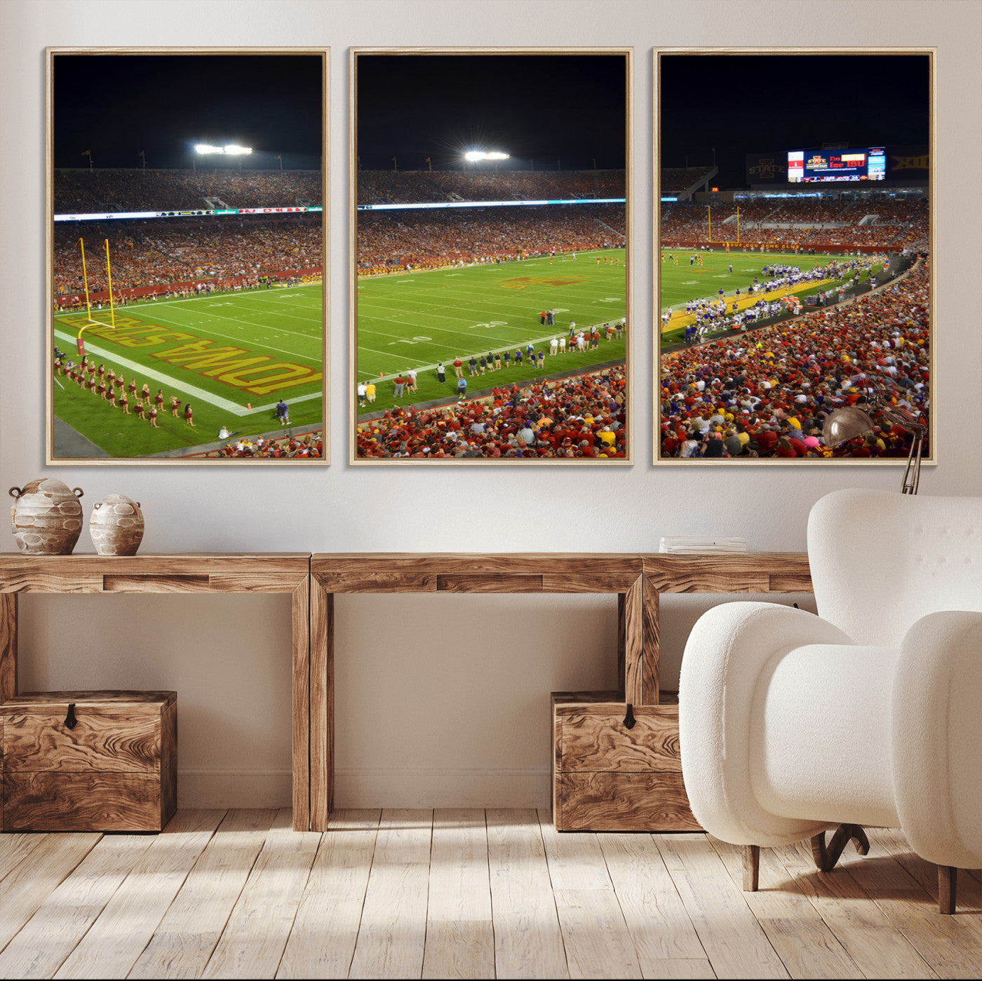 -Iowa State University Cyclones Football Team Print - Ames Jack Trice Stadium Canvas Print